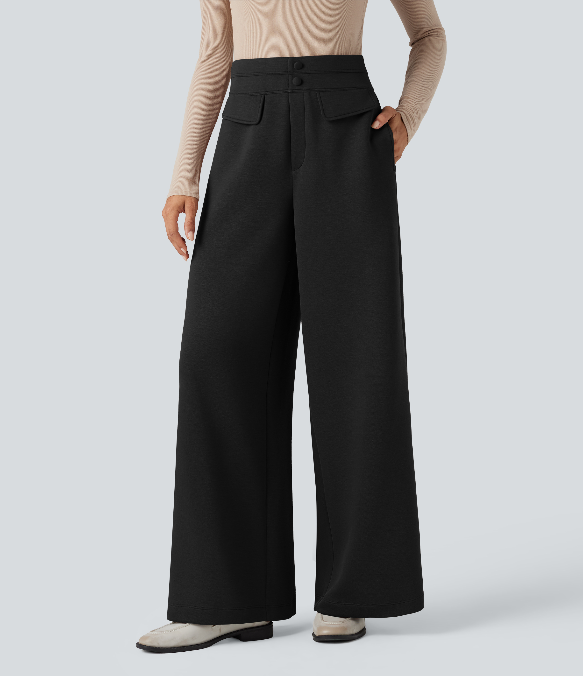 Pantalon SpacerTek™ taille haute à jambe large, avec poches