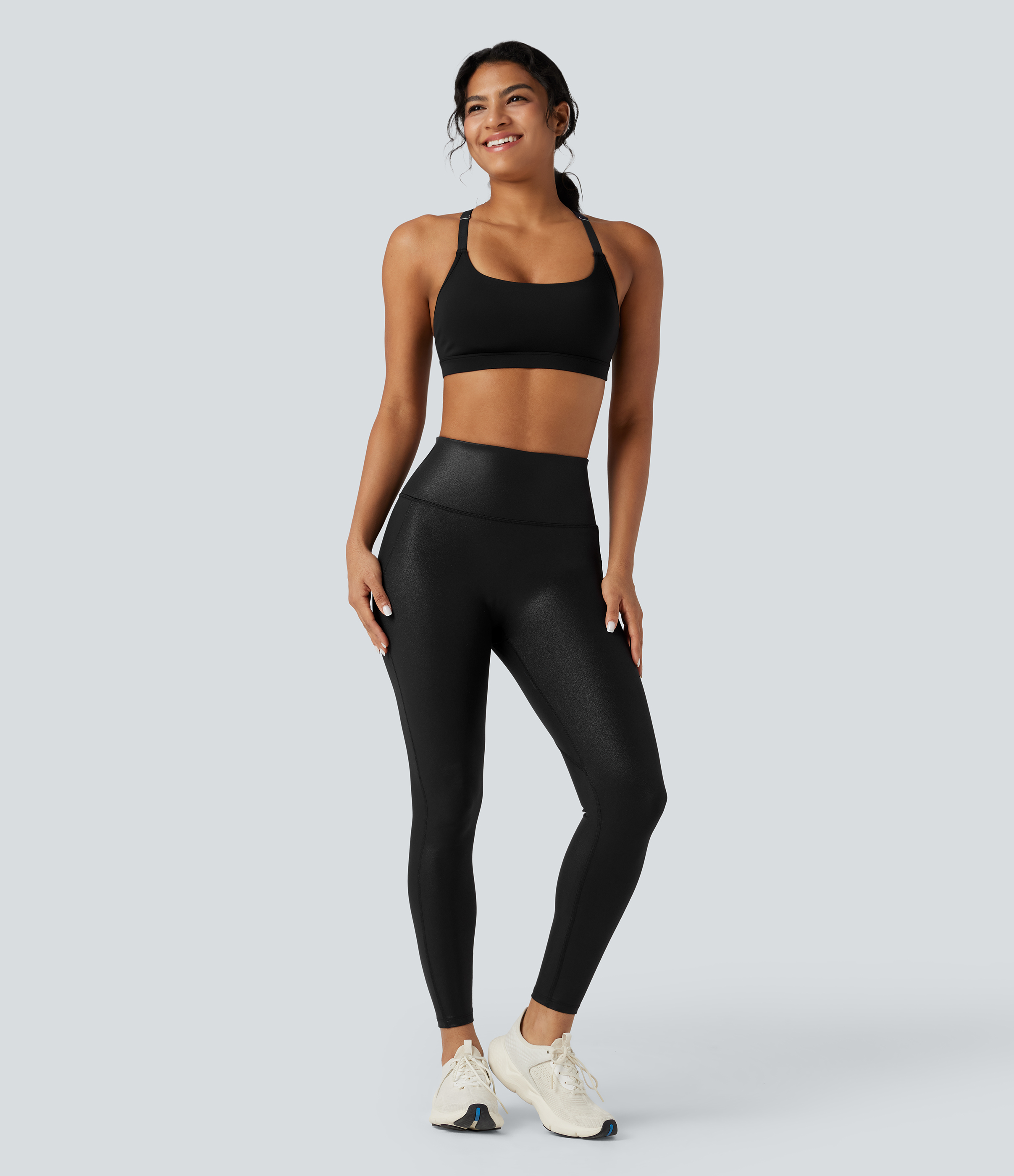 Women's Halara Ultrasculpt™ Faux Leather Shine High-waisted Tummy