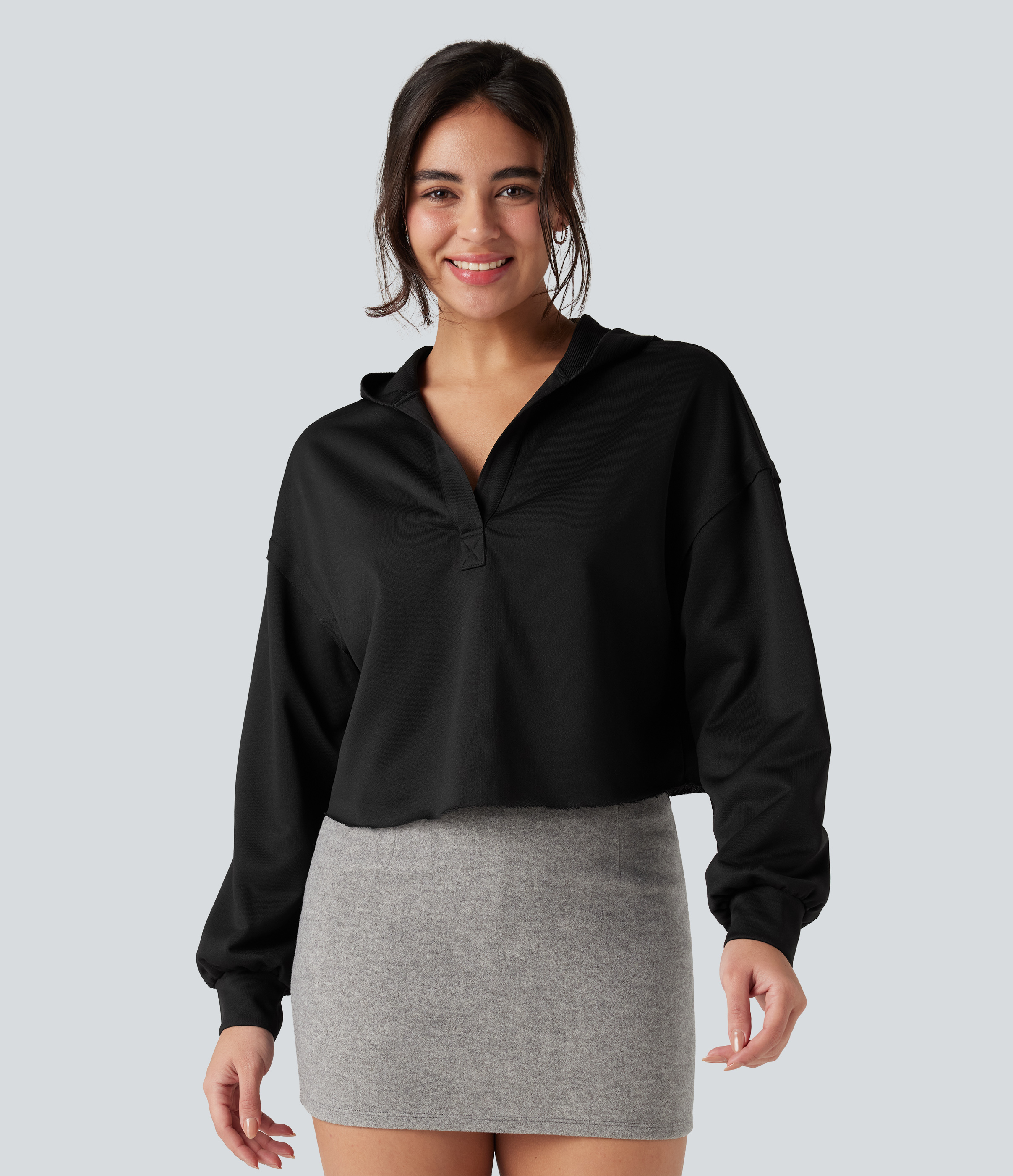 Sweat-shirt à capuche décontracté manches longues