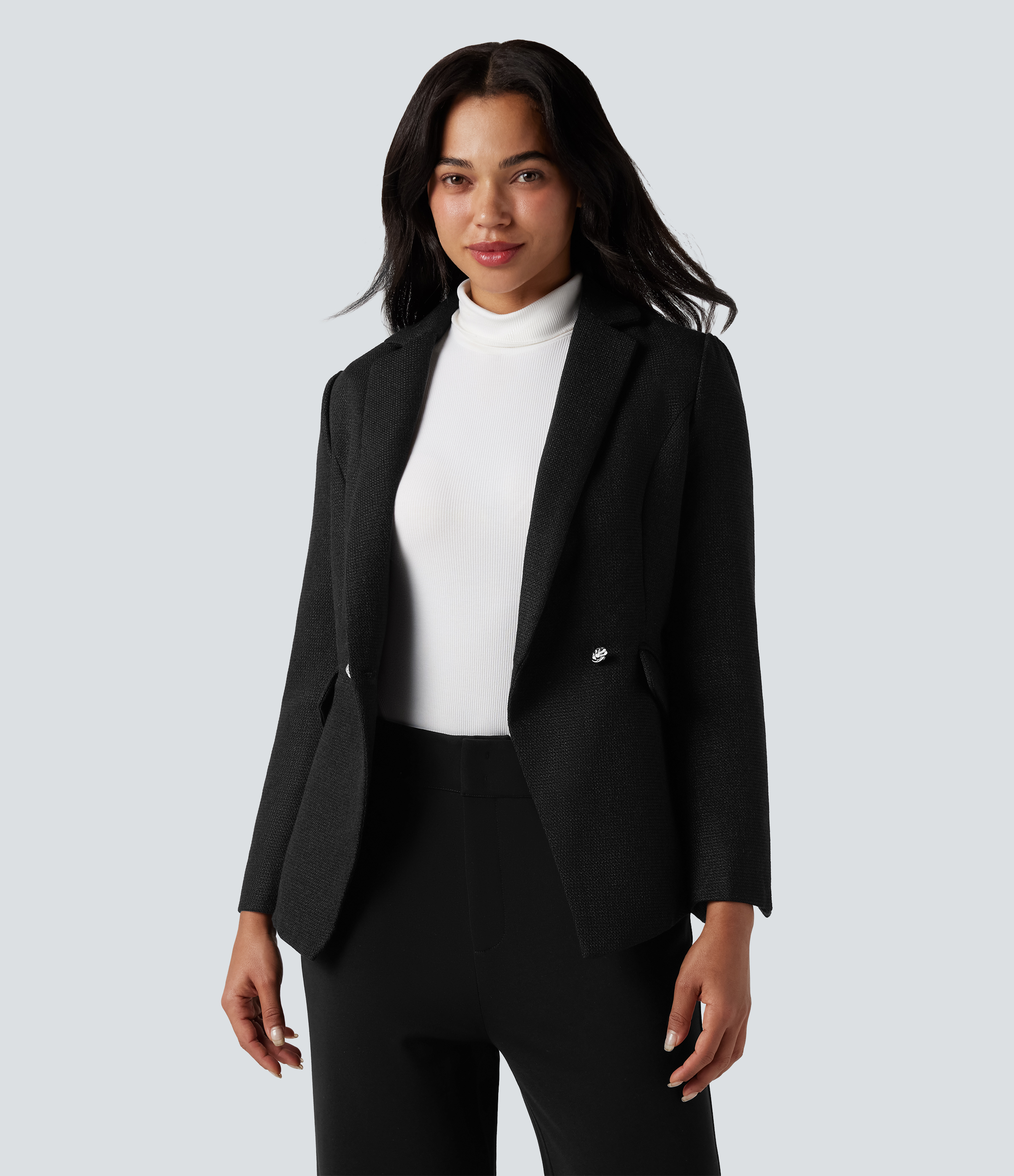 Arbeitsblazer mit Kragen, Seitentaschen und langen Ärmeln