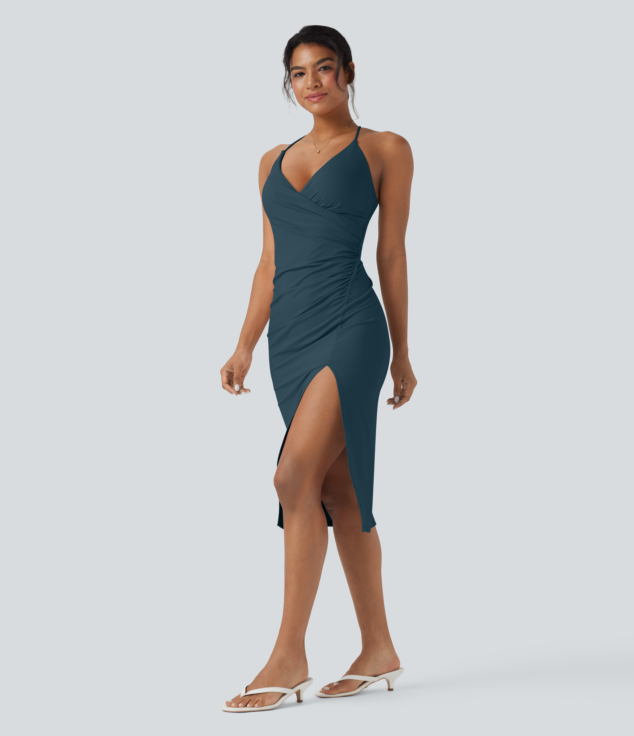 Women's SoftlyZero™ Airy Crossover Ruched Lace Up Bodycon Cool