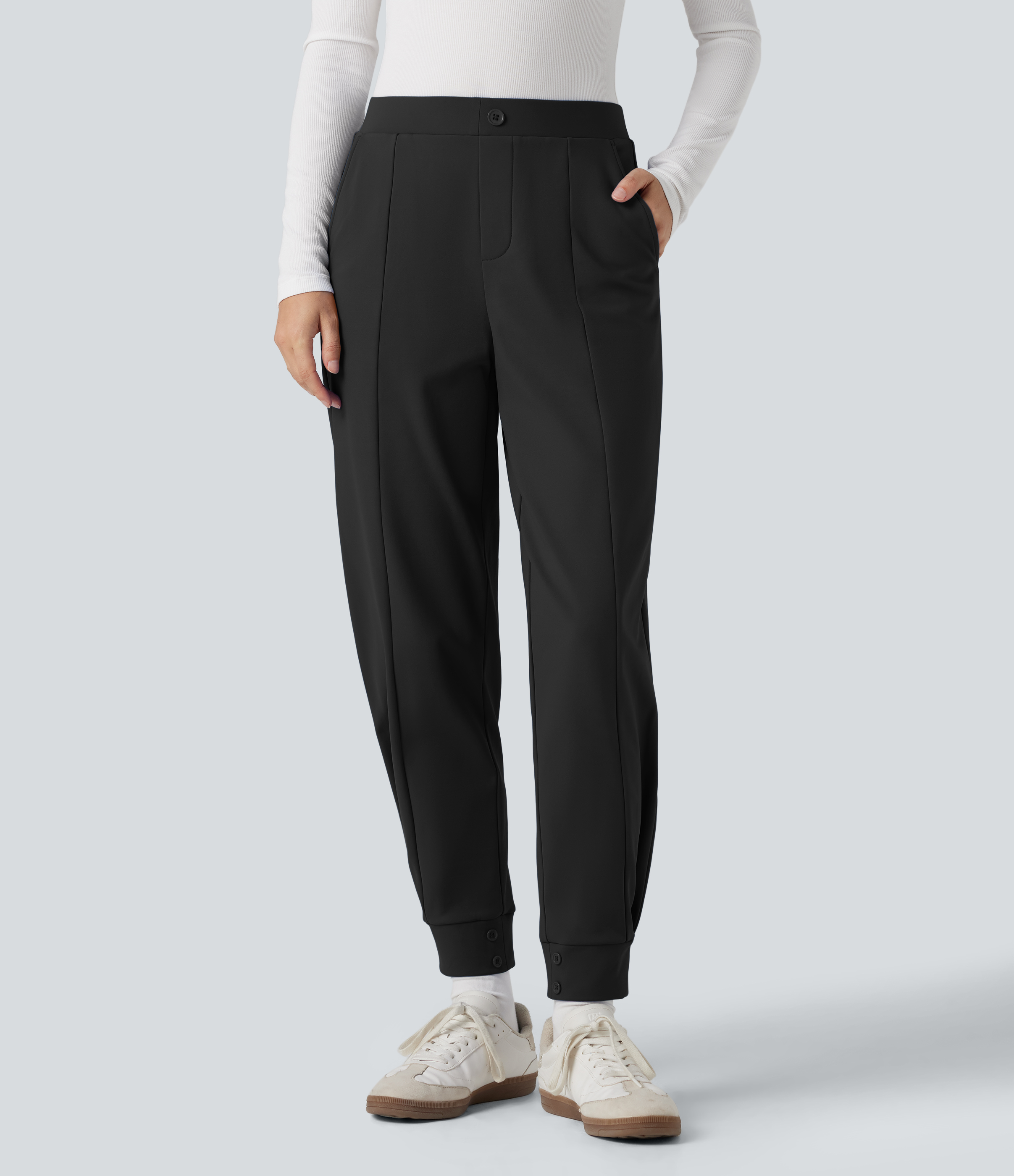 SoftlyZero™ Plush Thermal Mid Rise Work Joggers with Pockets