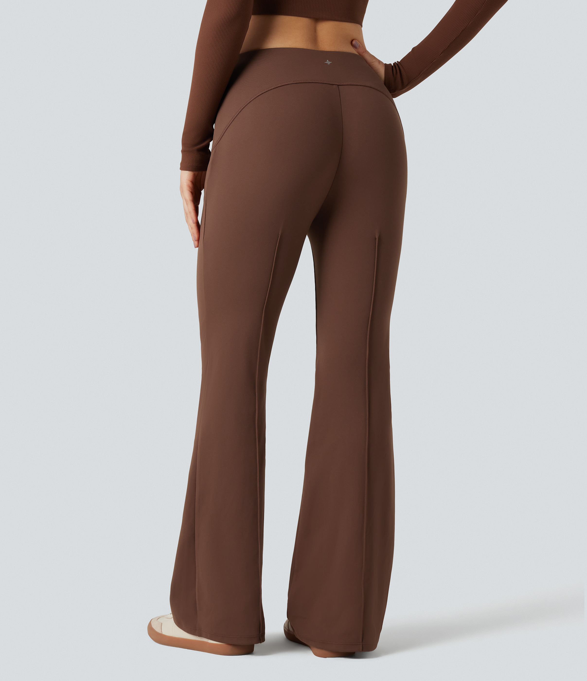 DayStretch High Waisted Casual Bootcut Trousers with Pockets