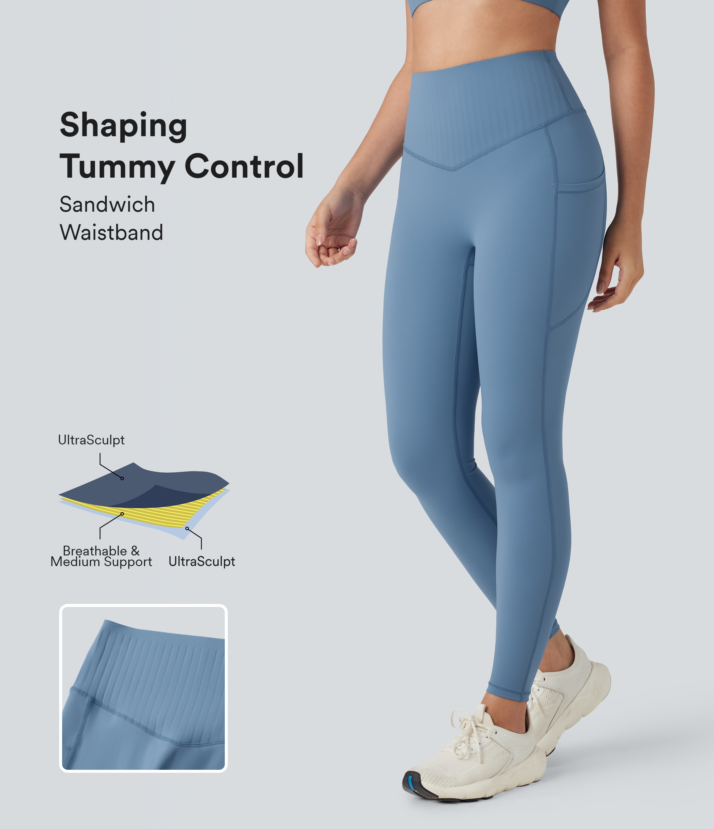 Halara UltraSculpt™ High Waisted Tummy Control Training Leggings with Pockets
