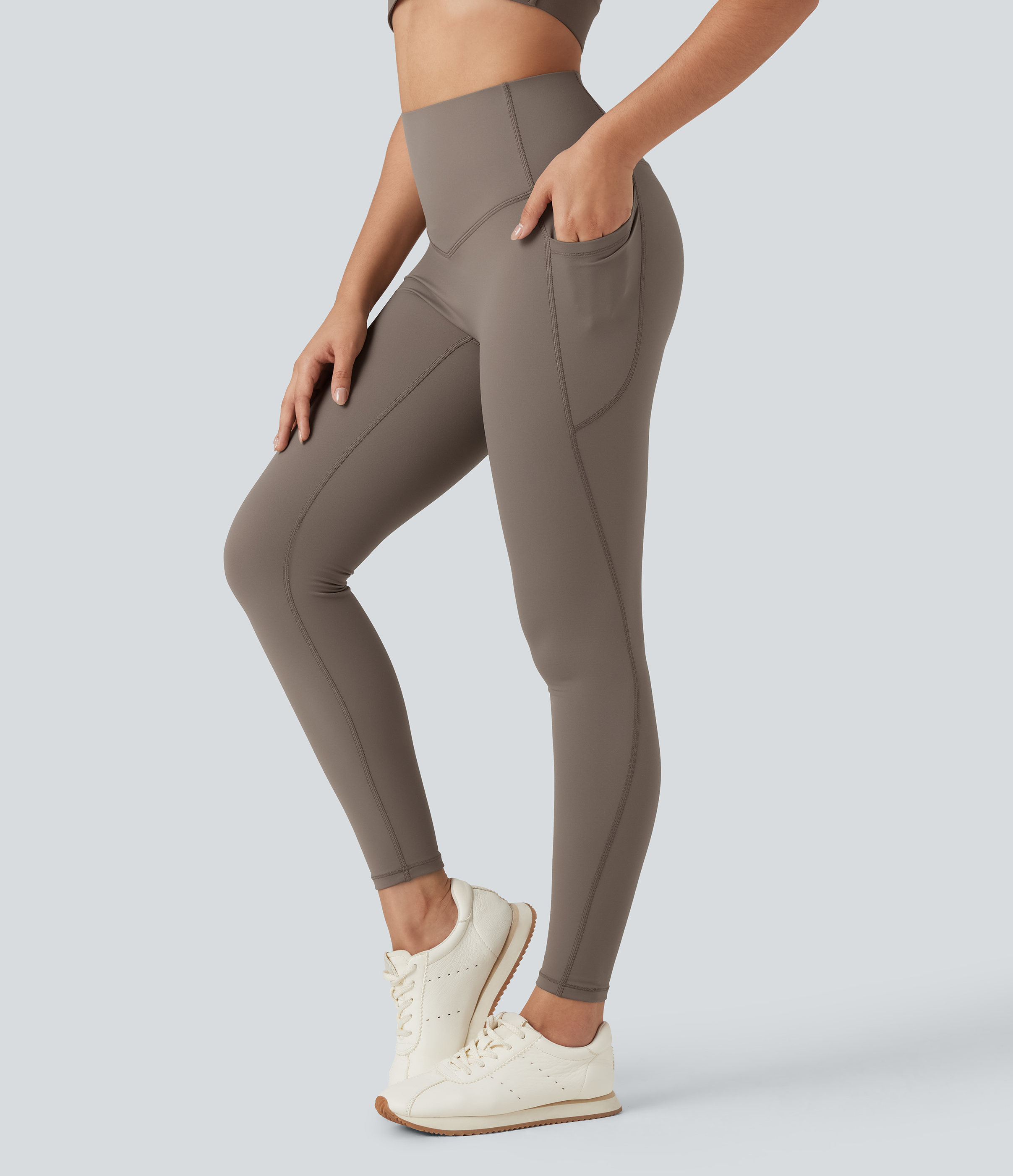 Halara Ultrasculpt™ Heat High Waisted Tummy Control Fleece Yoga Leggings with Pockets