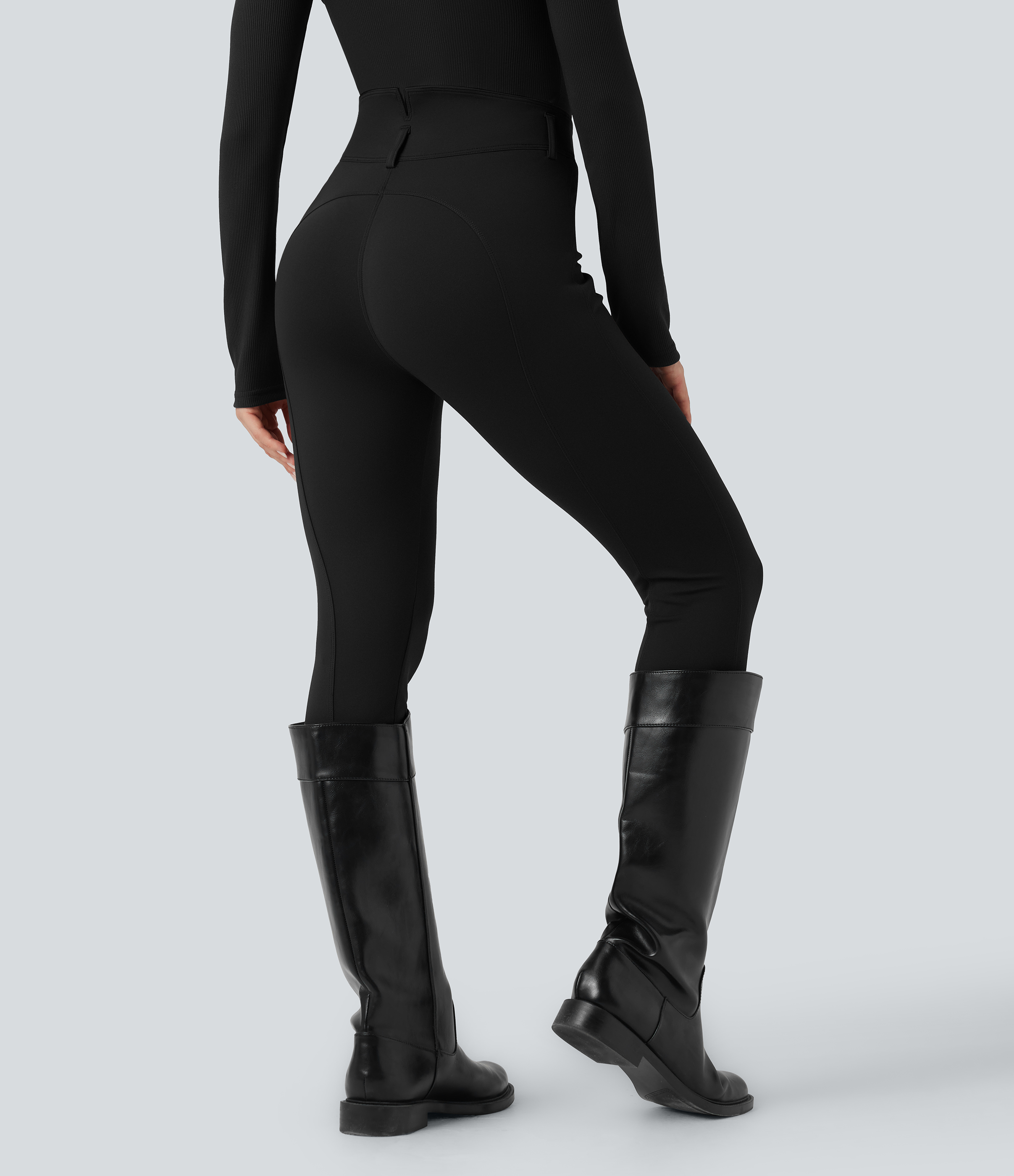 Black DayStretch Mid Rise 7/8 Skinny Pants with Pockets / 2