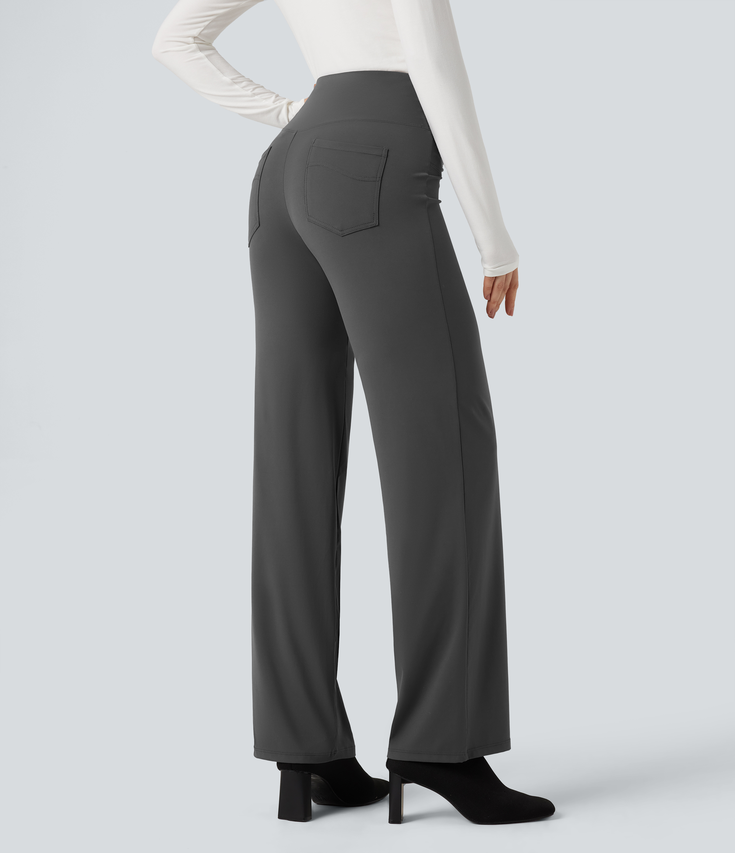 Halara UltraSculpt™ High Waisted Tummy Control Straight Leg Work Pants with Pockets