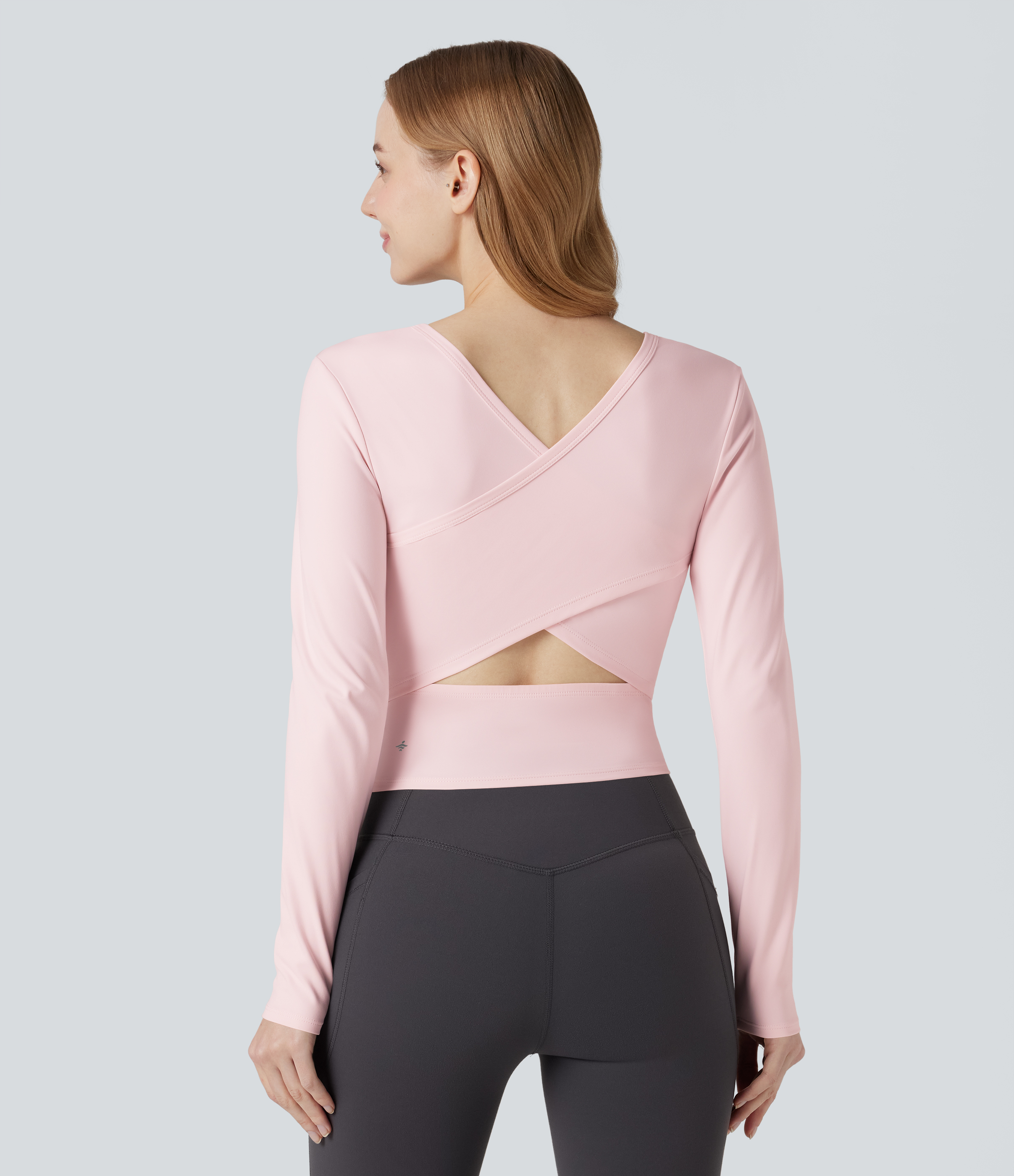 SoftlyZero™ Plush Round Neck Long Sleeve Cut Out Yoga Sports Top