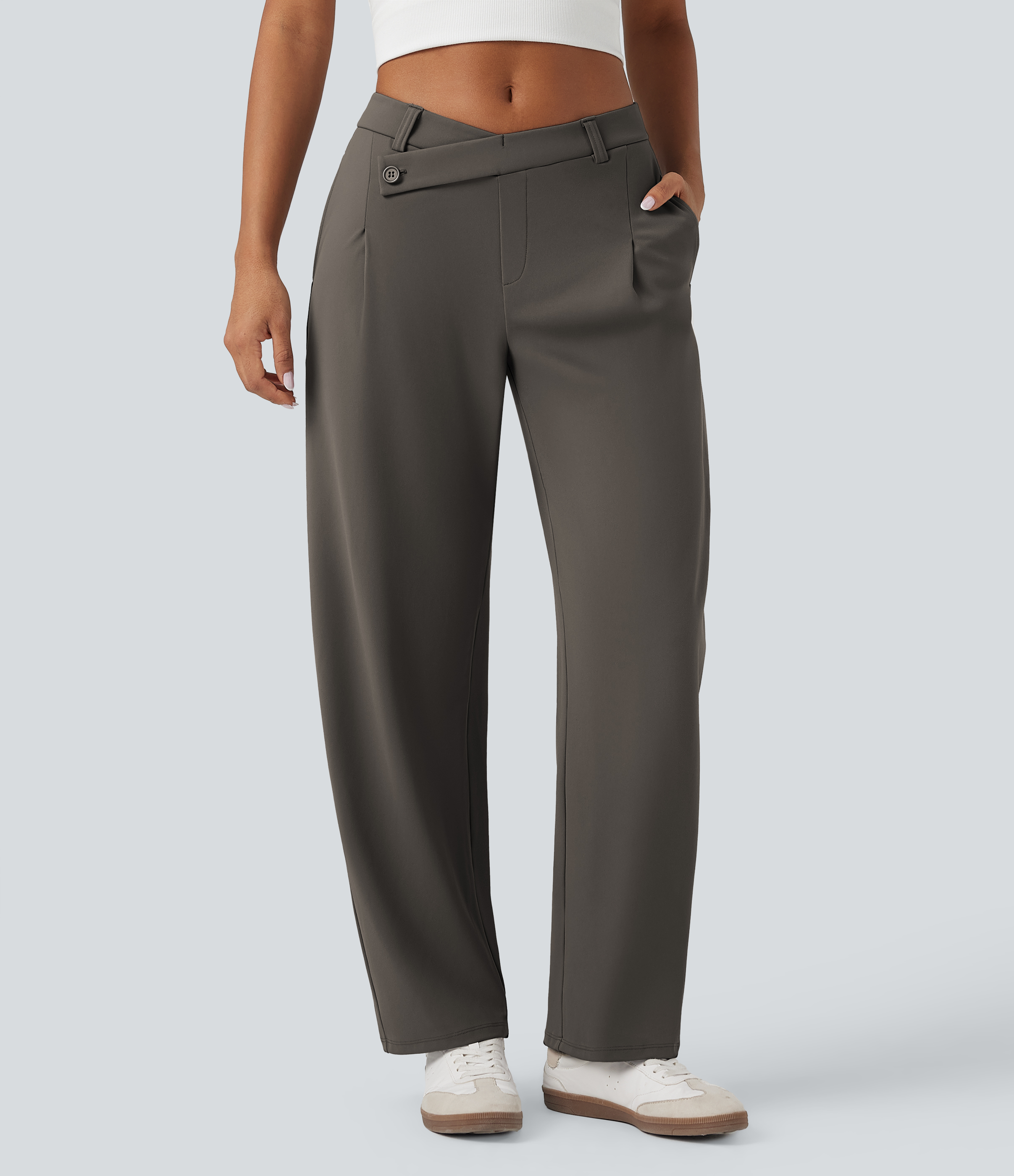 Women's Halara Flex™ DayStretch Asymmetric Mid Rise Barrel Leg