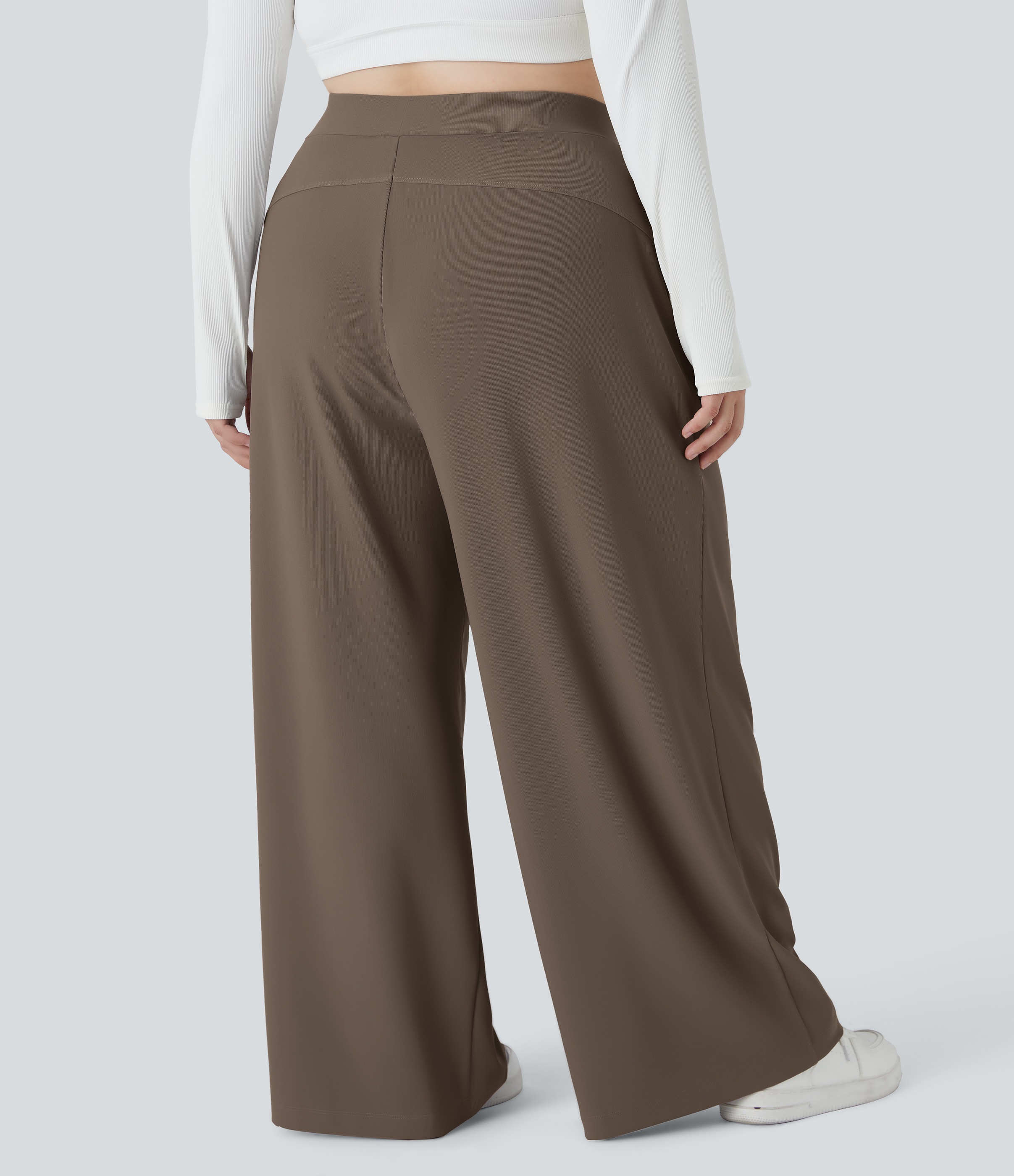 Shitake Halara Flex™ hochgeschnittene, figurformende Arbeitshose mit taillenformender Wirkung, Taschen, weitem Bein und Mikro-Waffelstruktur, in großen Größen / 2