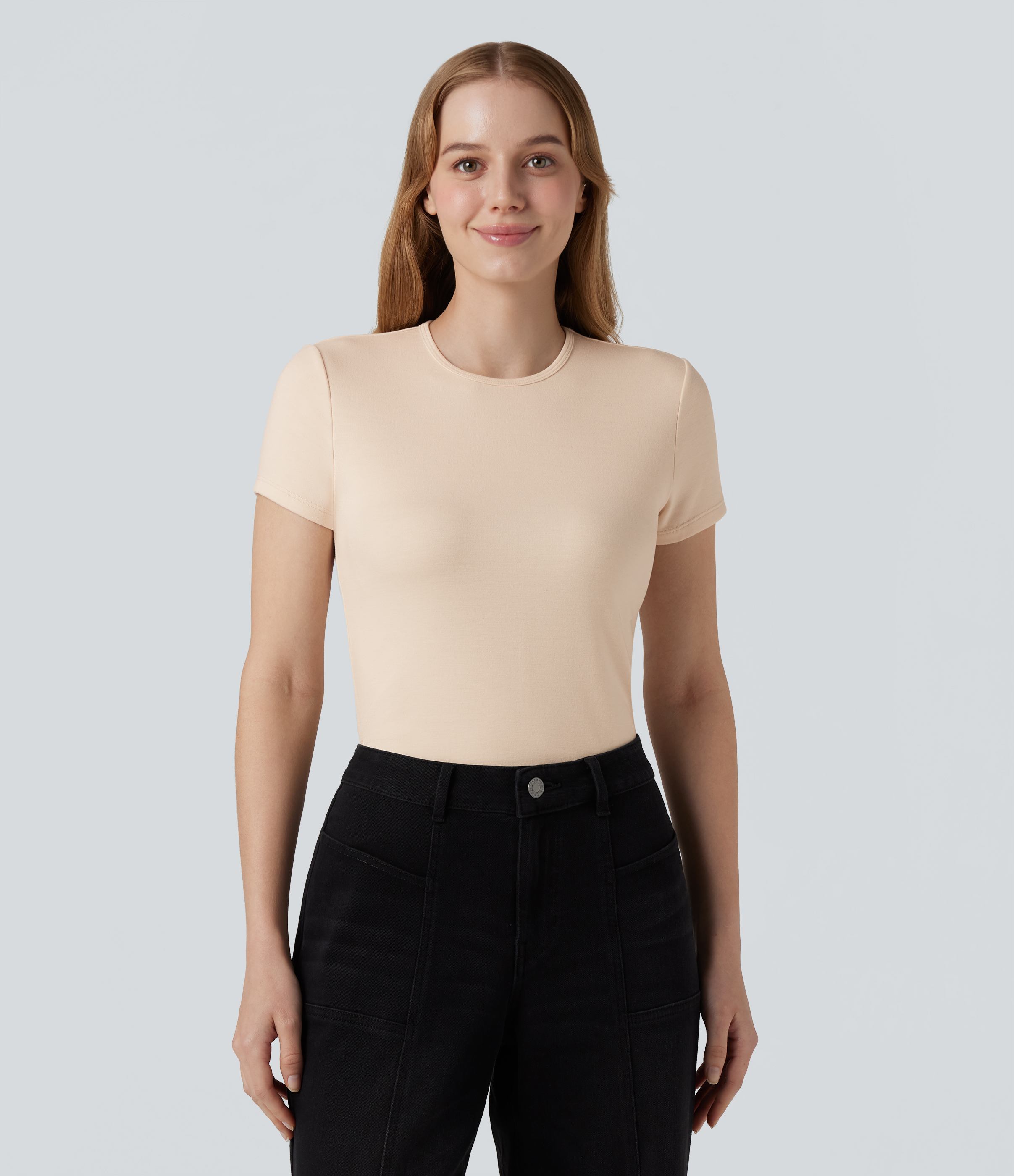 Halara HeatCore Round Neck Short Sleeve Casual Warming T-Shirt