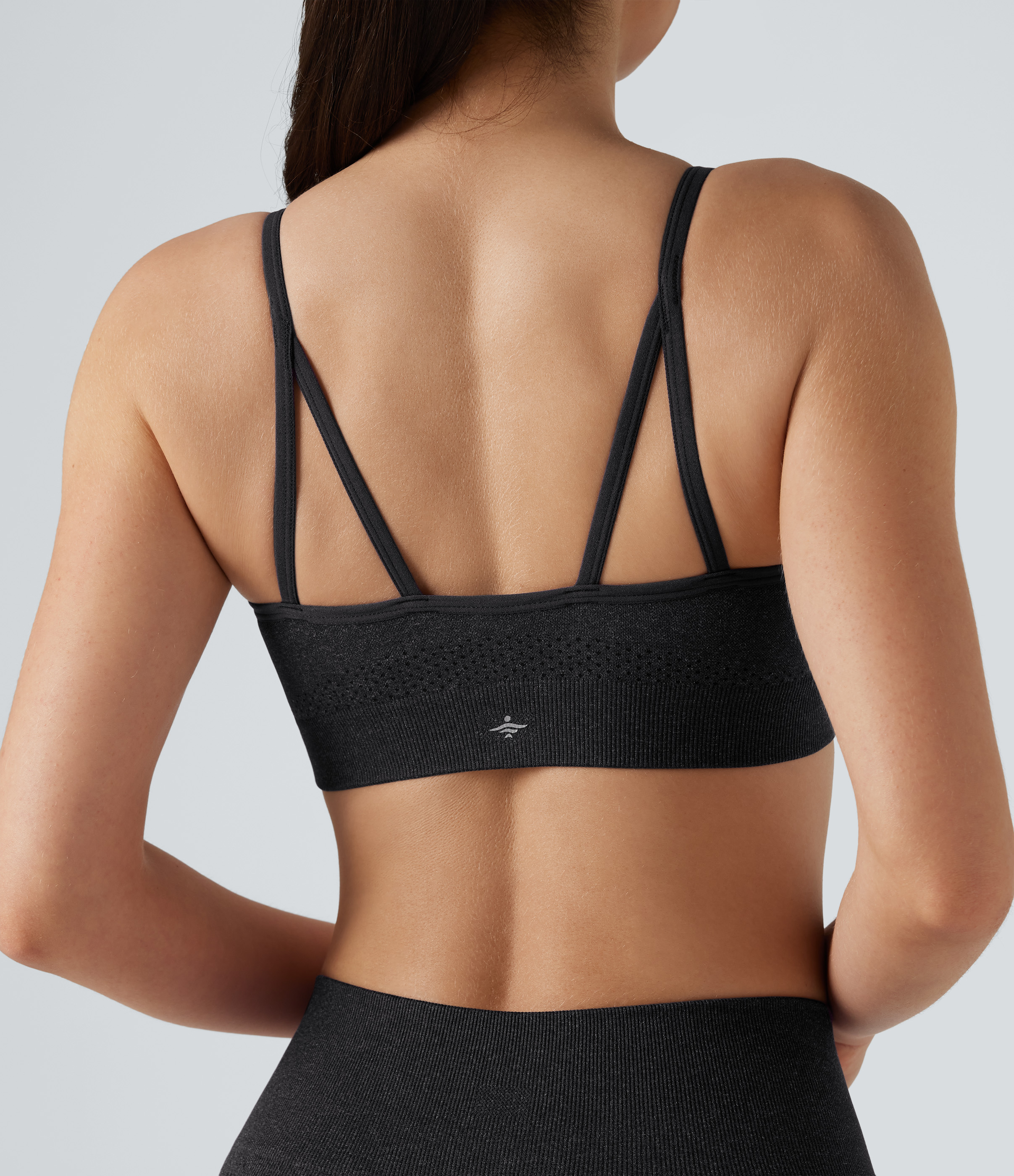 Halara OneForm Seamless Flow Light Support U-Neck Yoga Sports Bra  - Black - XS push up bra strapless bra backless bra sticky bra