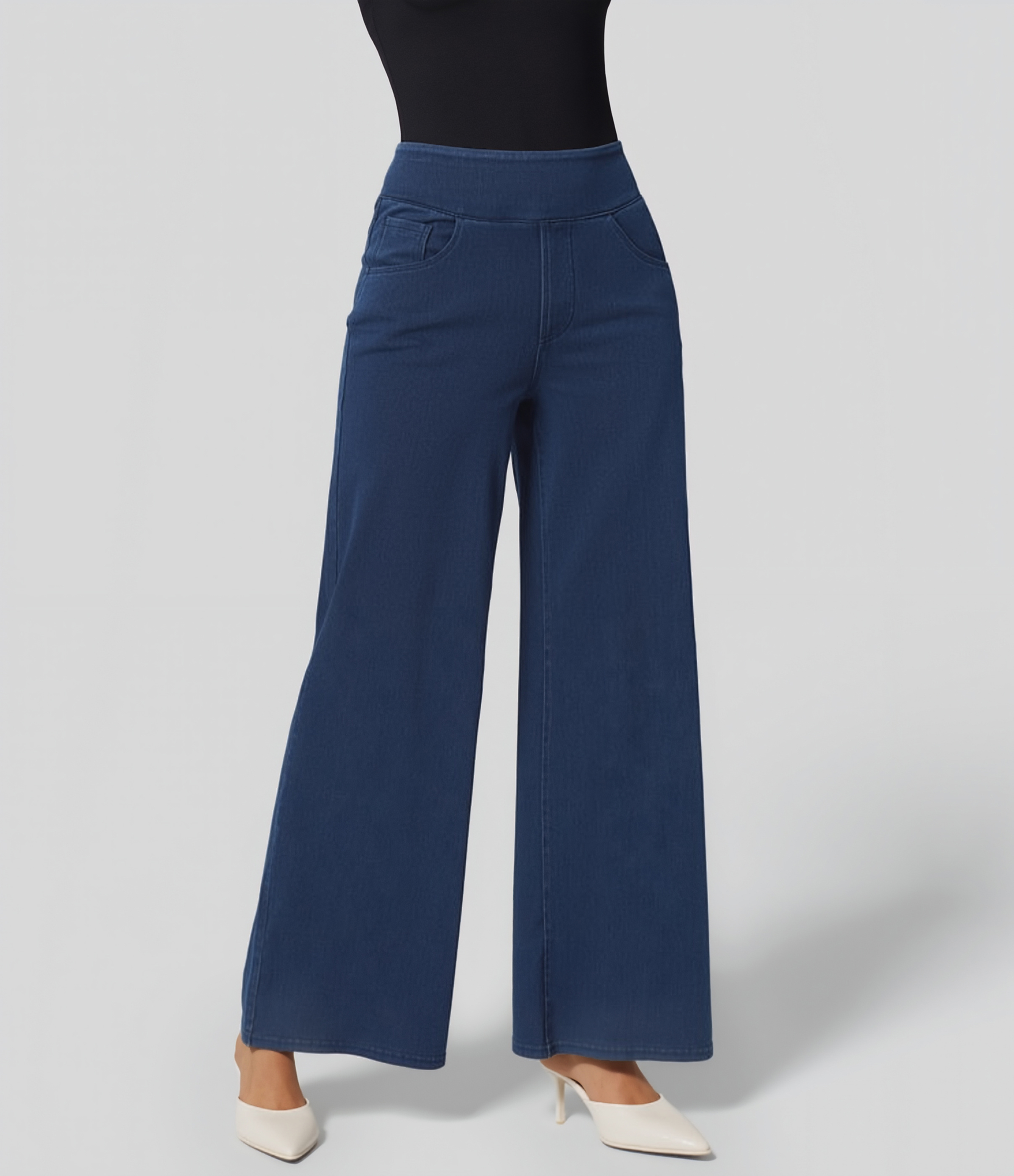 Halara Flex™ High Waisted Pockets Wide Leg Loose Work Jeans