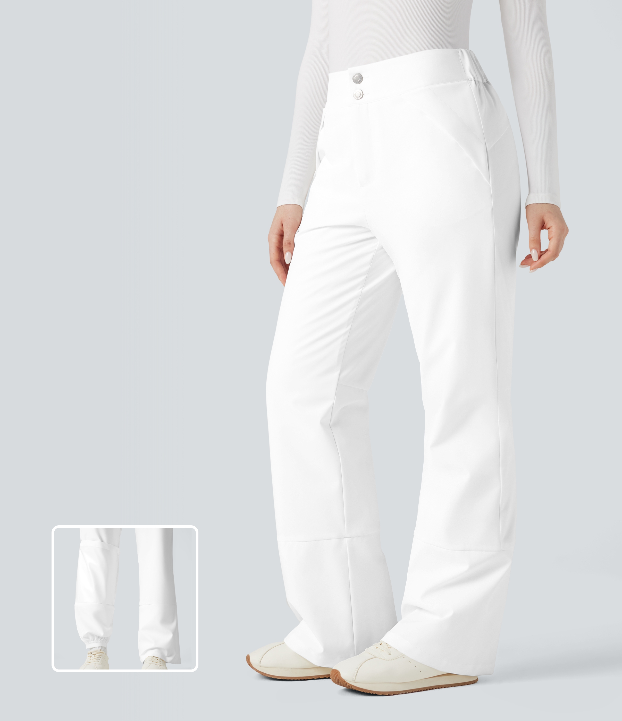 High Waisted Warming Hiking Bootcut Pants with Pockets