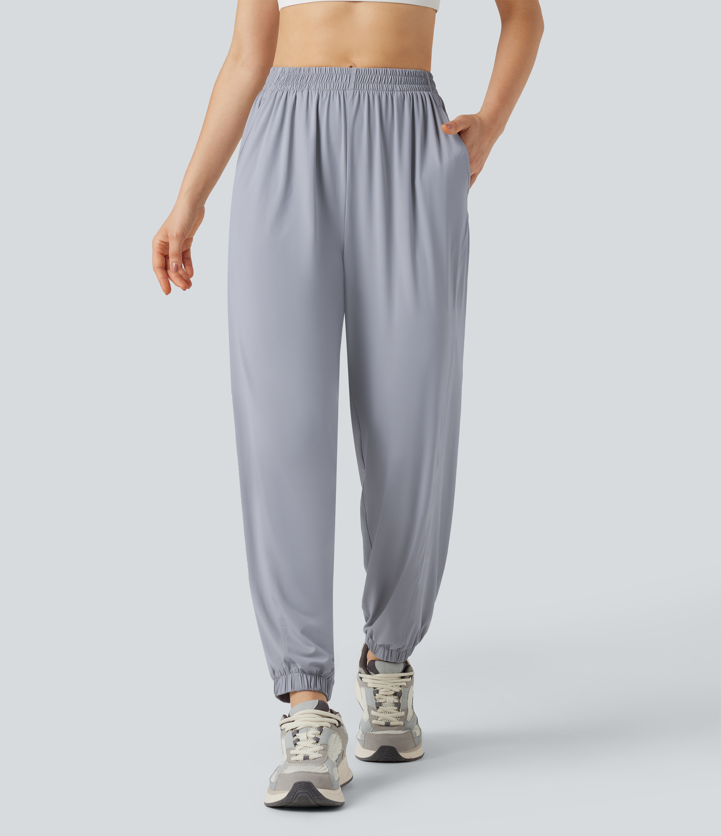 Mid Rise Cool Touch Hiking Joggers with Pockets-UPF50+
