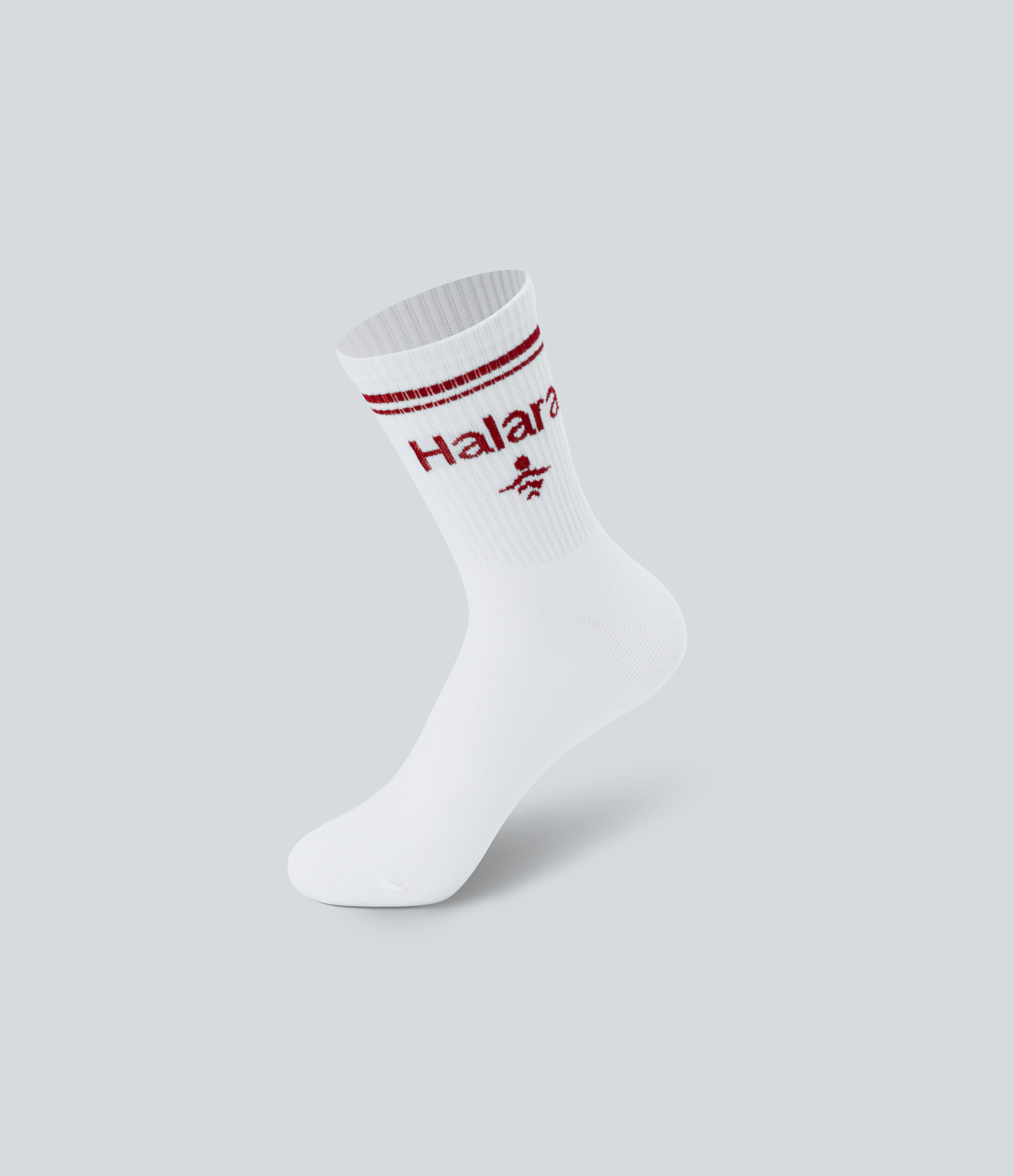 Crimson Stripes Halara Letter Pickleball Crew Socks / 2