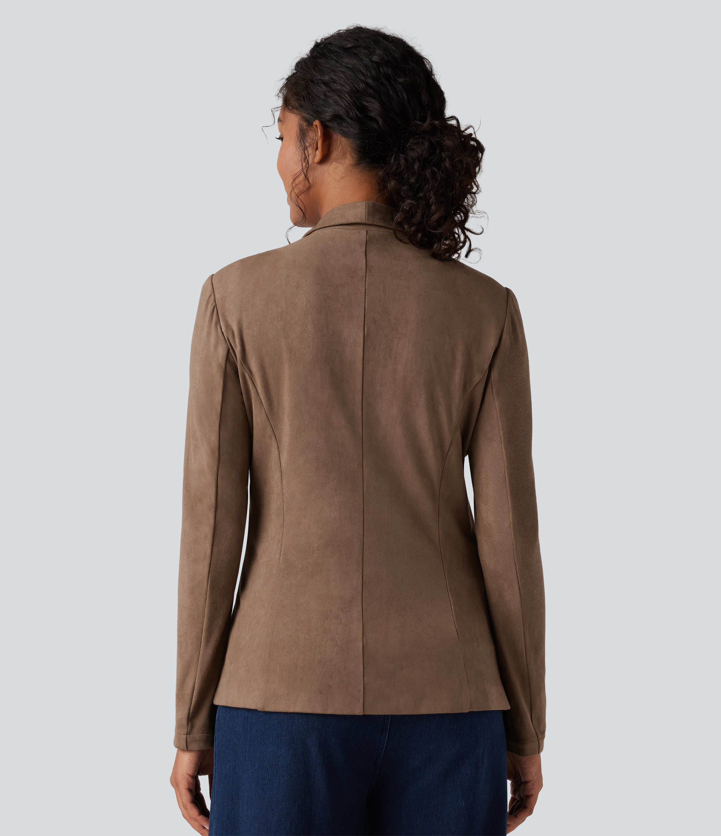 Coca Mocha Blazer tailleur daim col châle avec poches / 2