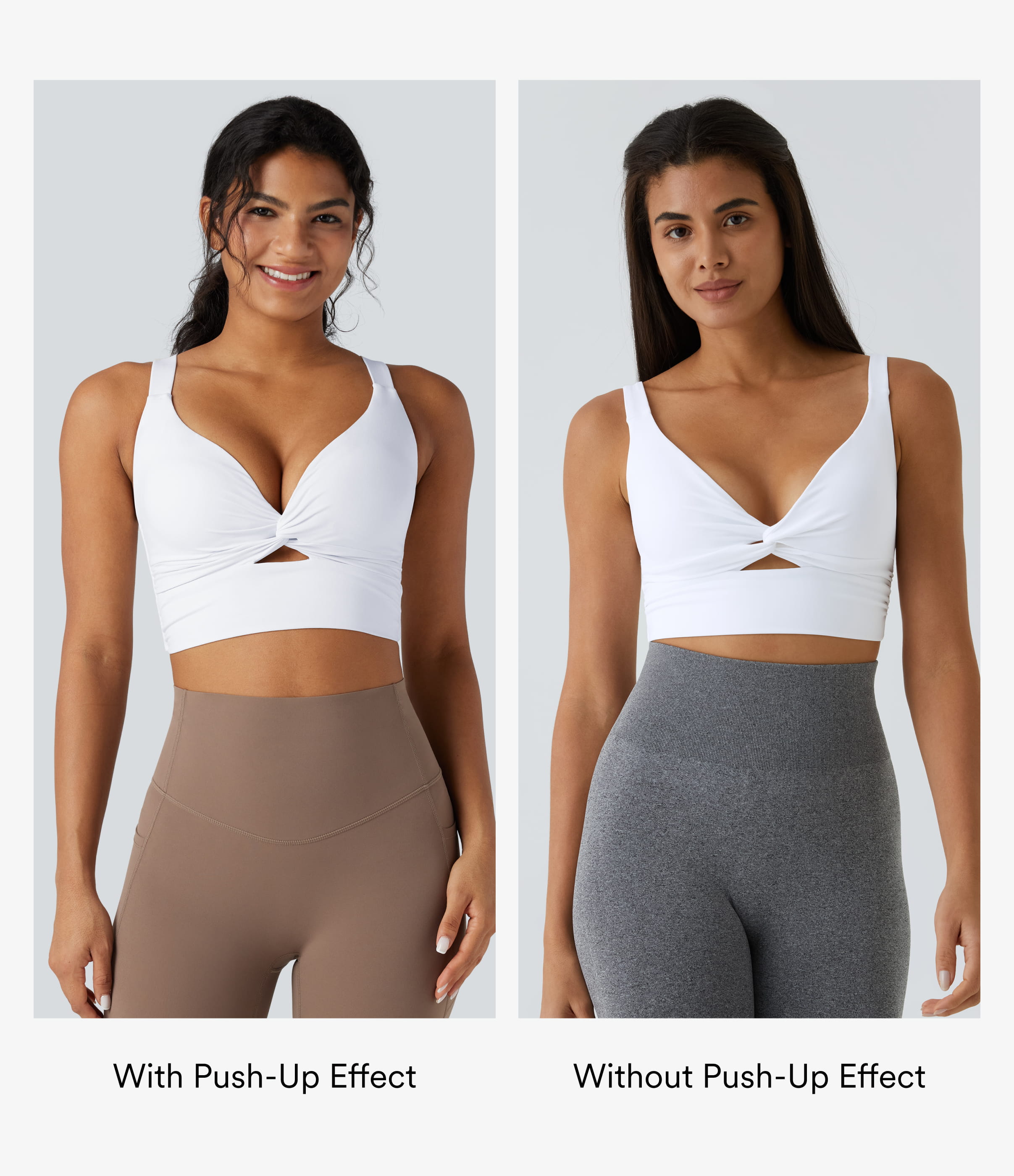 White Halara UltraSculpt™ Light Support Molded Cups Push-Up Yoga Sports Bra / 2