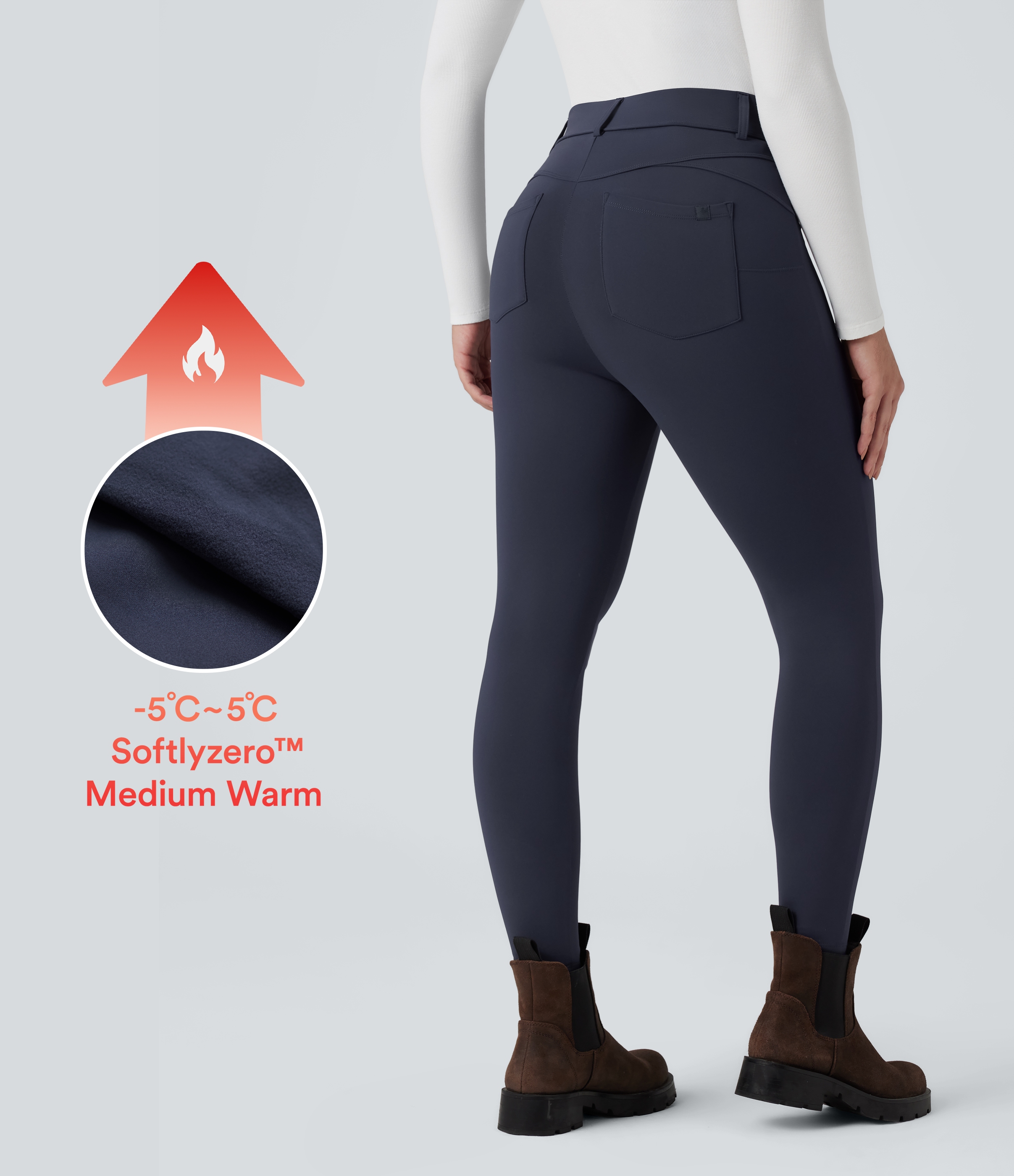 Softlyzero™ Plush - Lässige 7/8-Thermo-Leggings mit hohem Bund und Gesäßtaschen