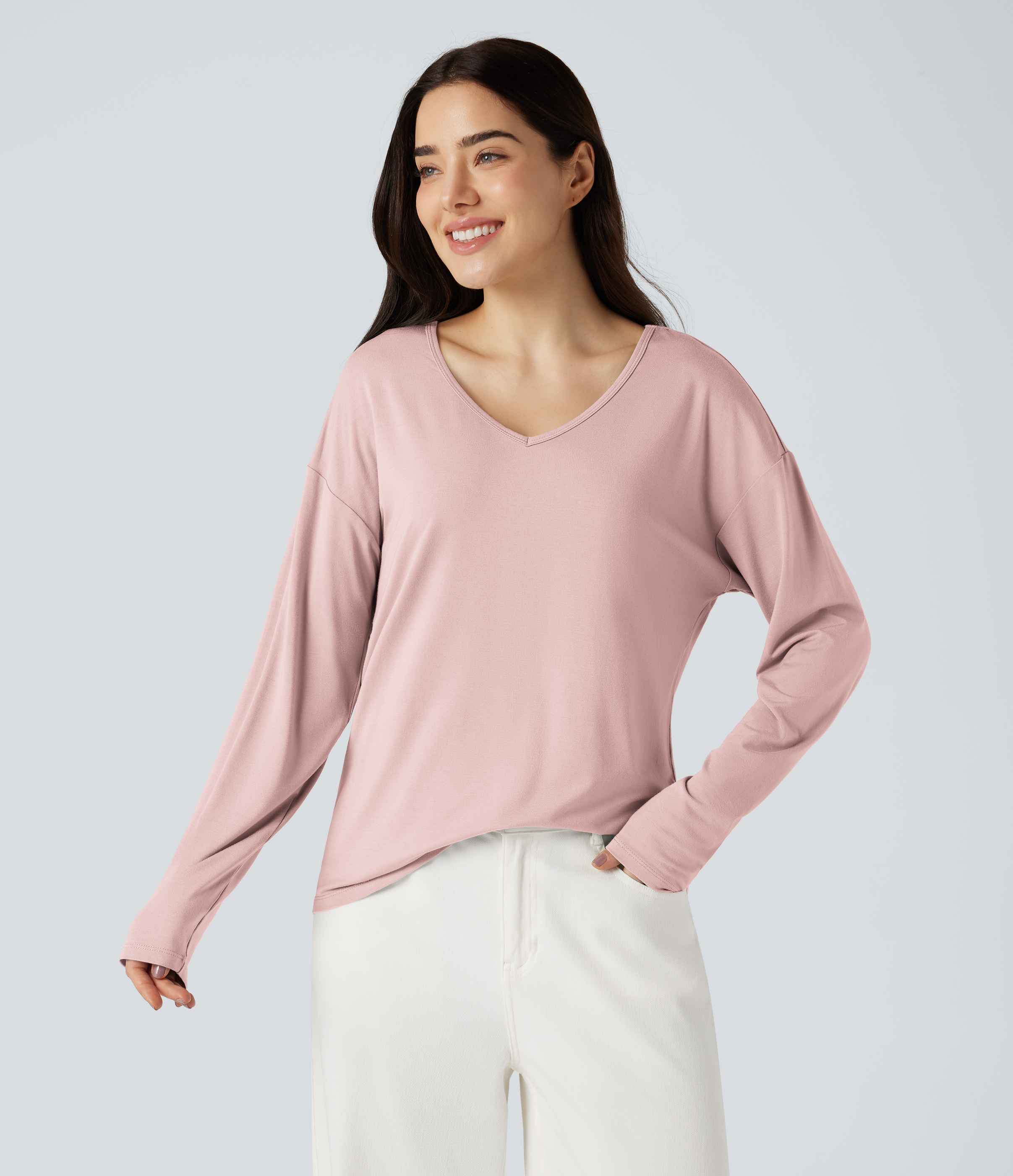 V-neck Long Sleeve Casual Top