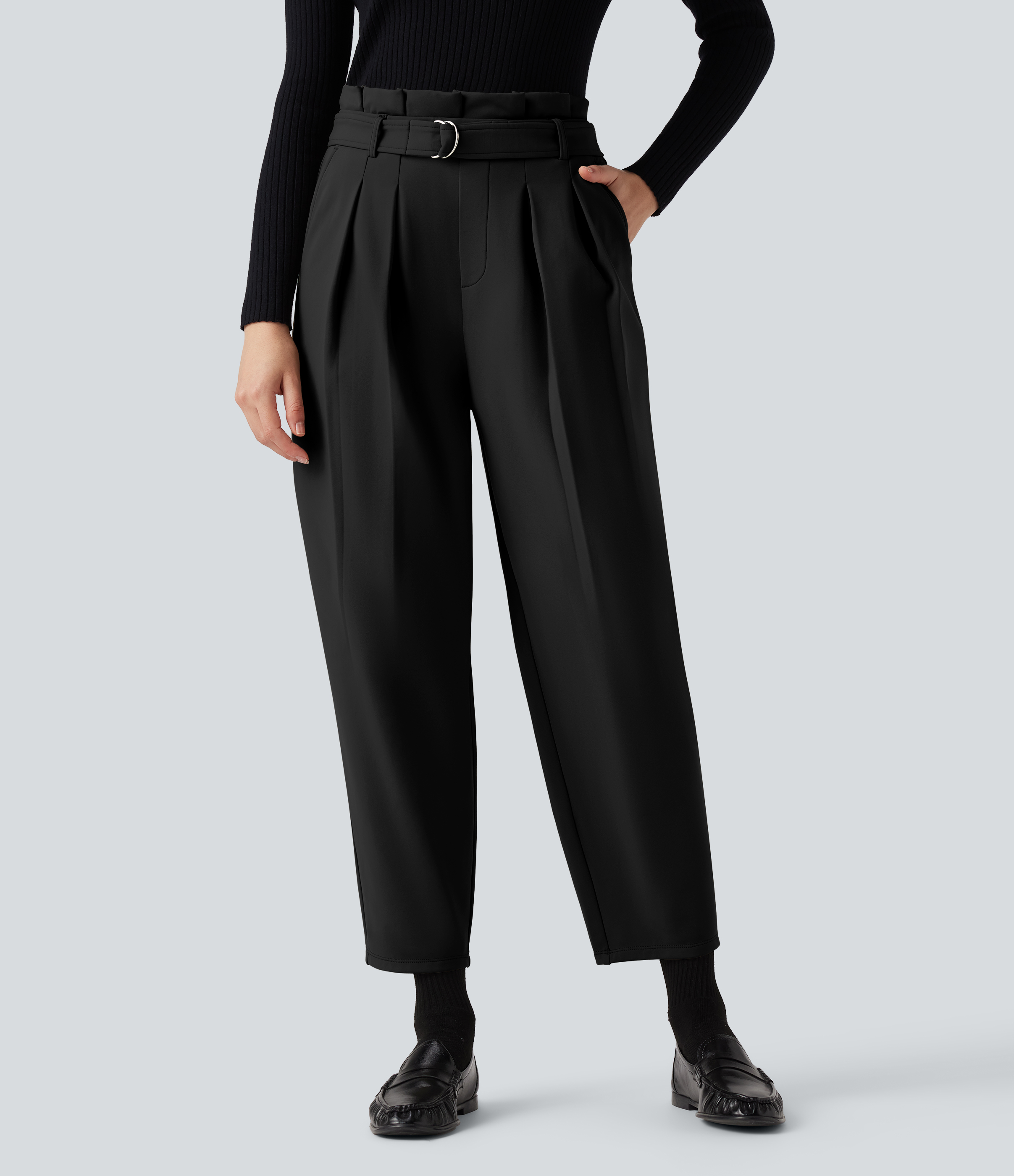 Softlyzero™ Plush - Thermo-Stoffhose mit superhohem Bund, Seitentaschen und Gürtel