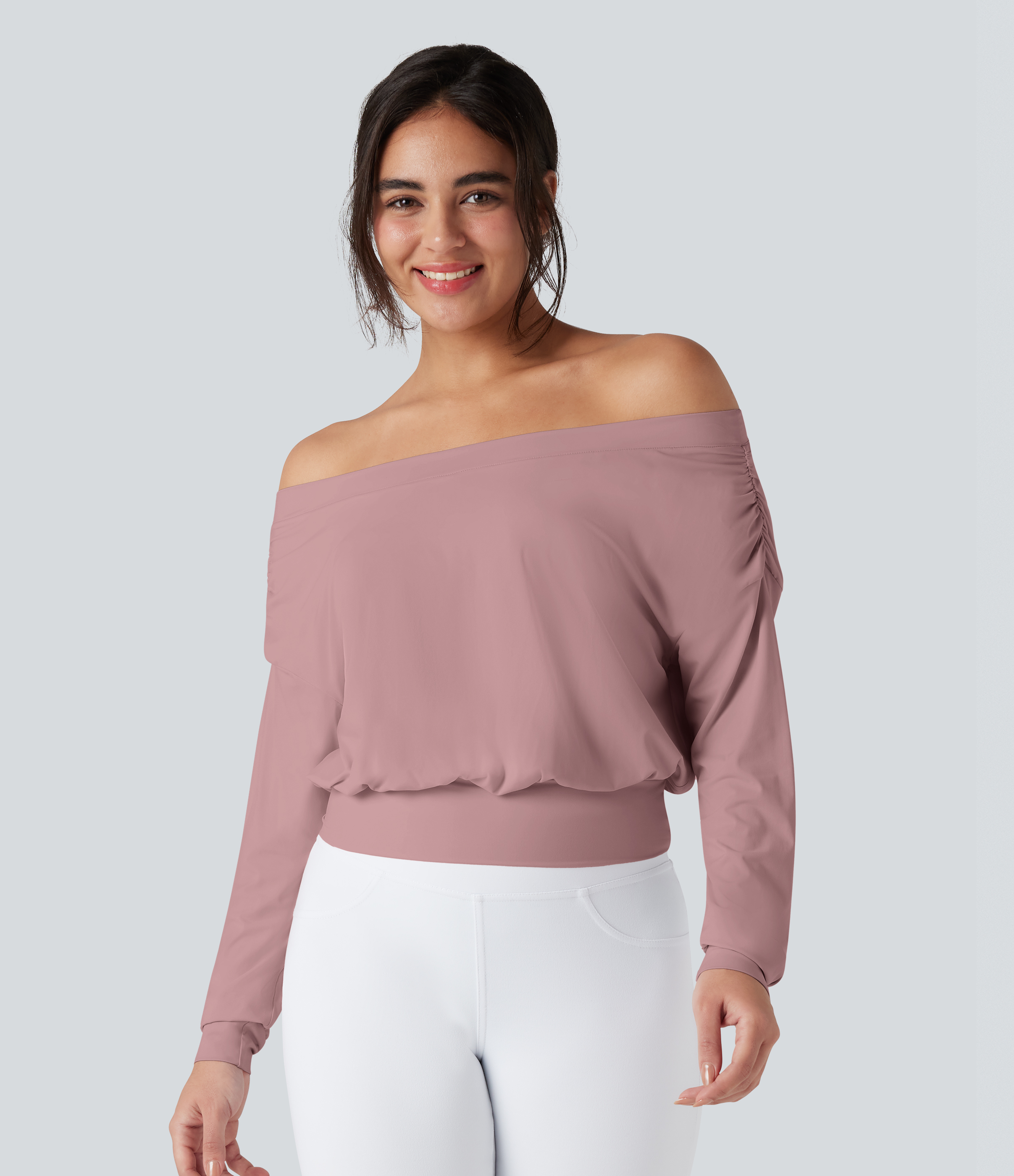 Women's Off-shoulder Oversize InstantCool Quick Dry Yoga Sports