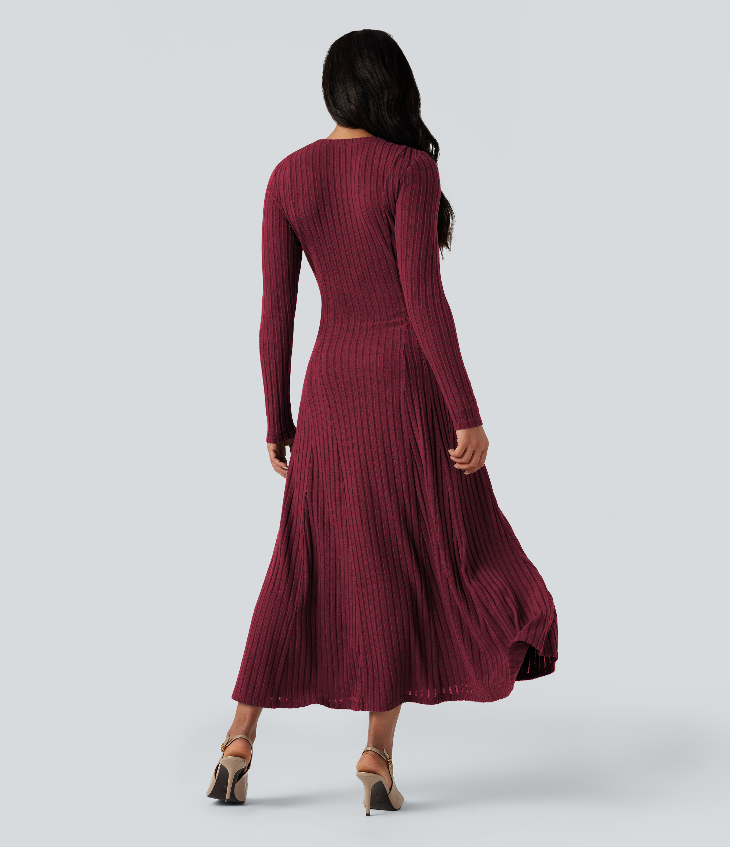 waffle knit henley maxi dress Fawna Henley Maxi Dress