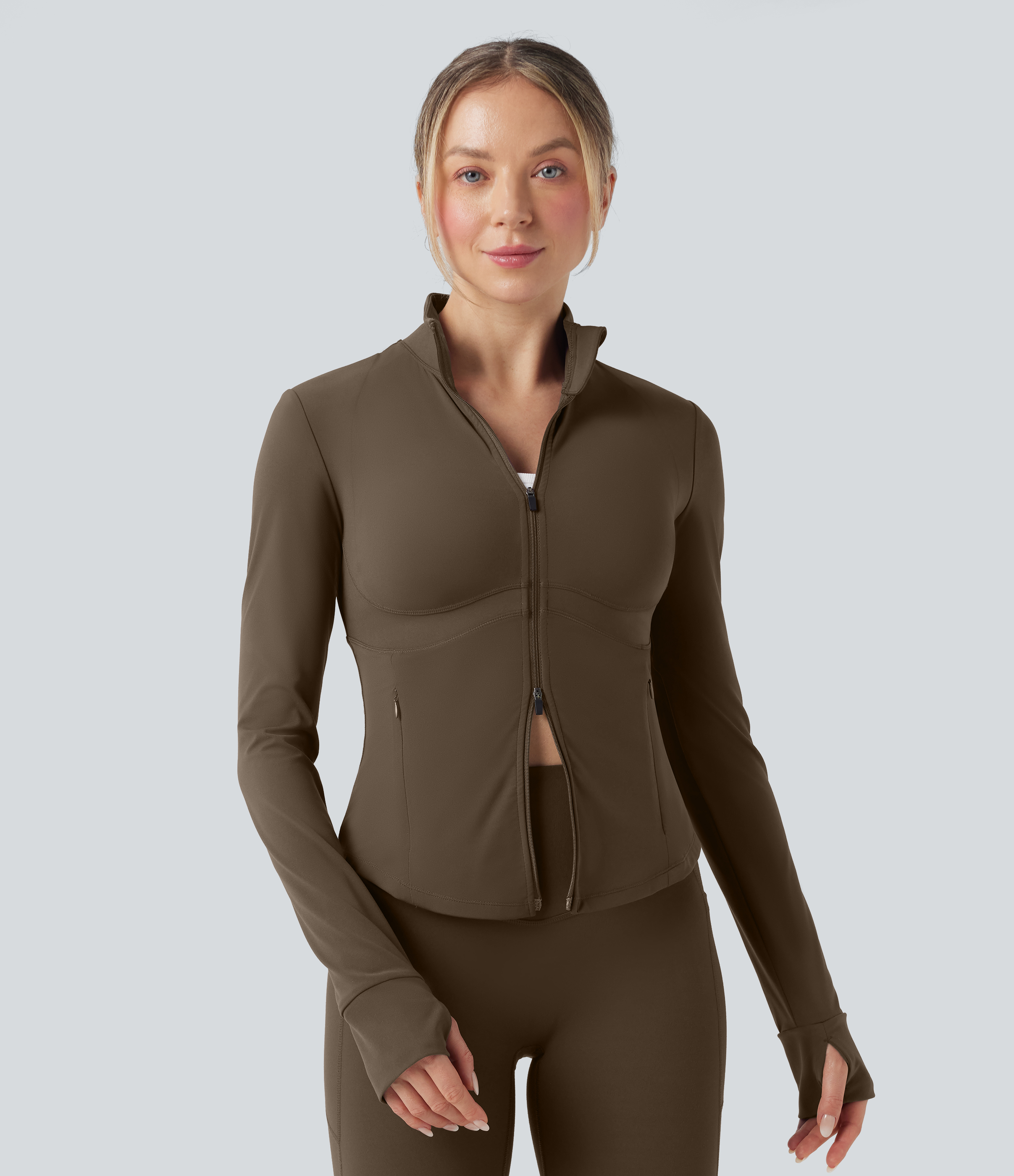 Women's Halara UltraSculpt™ Mock Neck Push-Up Long Sleeve Thumb