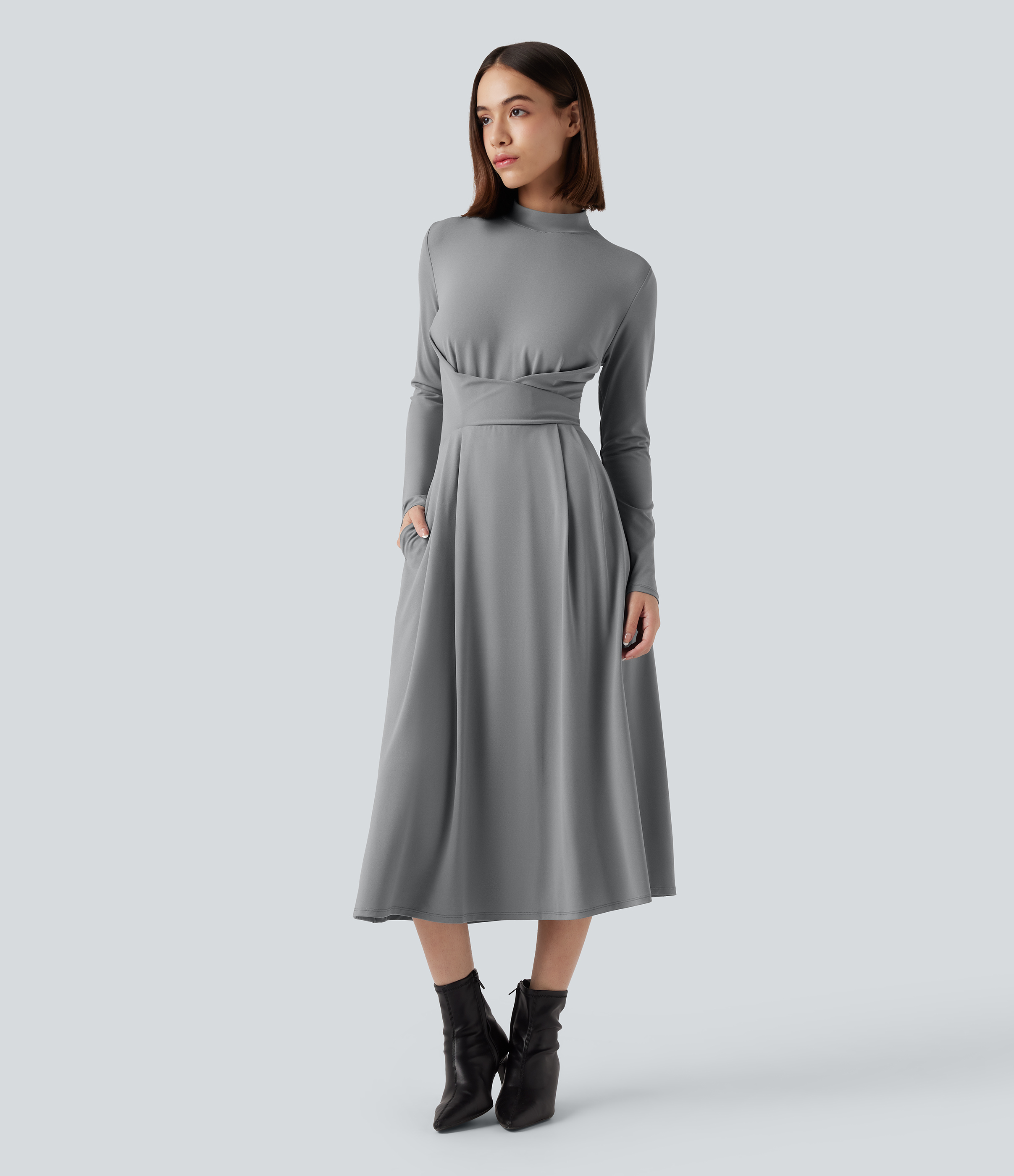 long sleeve velvet dress womens Maxi velvet dress for women, elegant party dress 4478