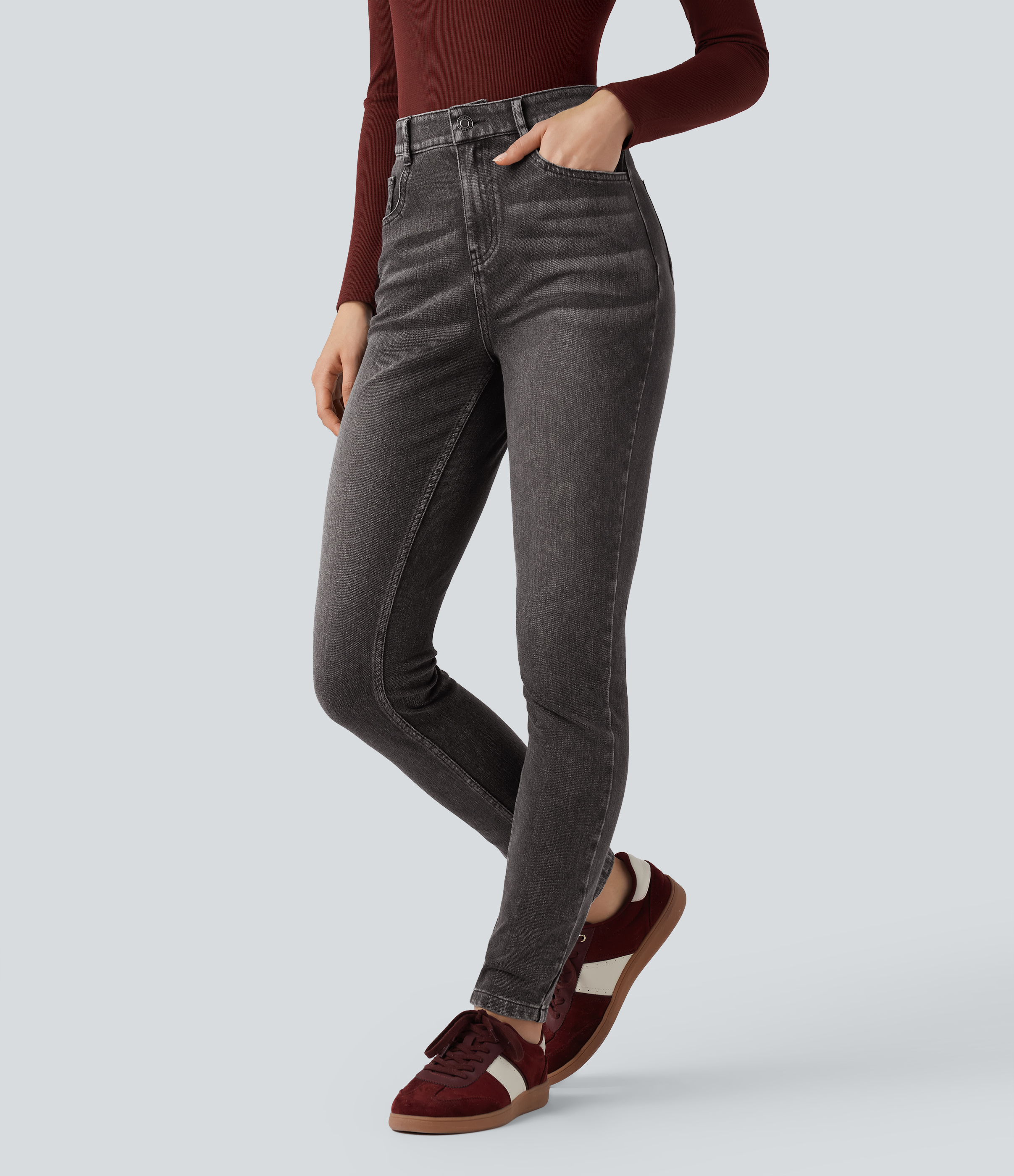 Jean skinny décontracté taille haute Halara Flex™ avec poches