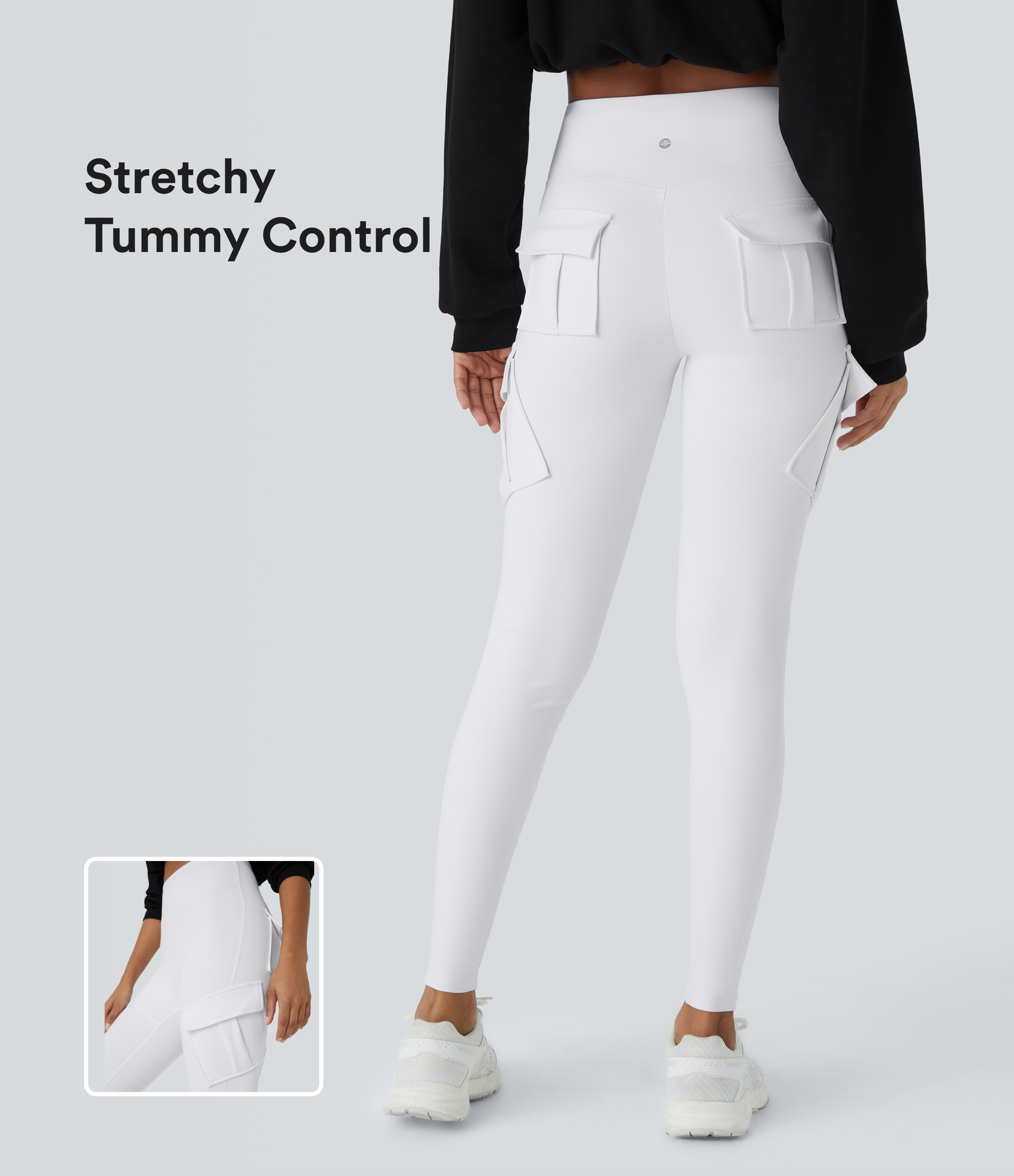 DayStretch - Schmale Yoga-Leggings mit hohem Bund und Cargotaschen