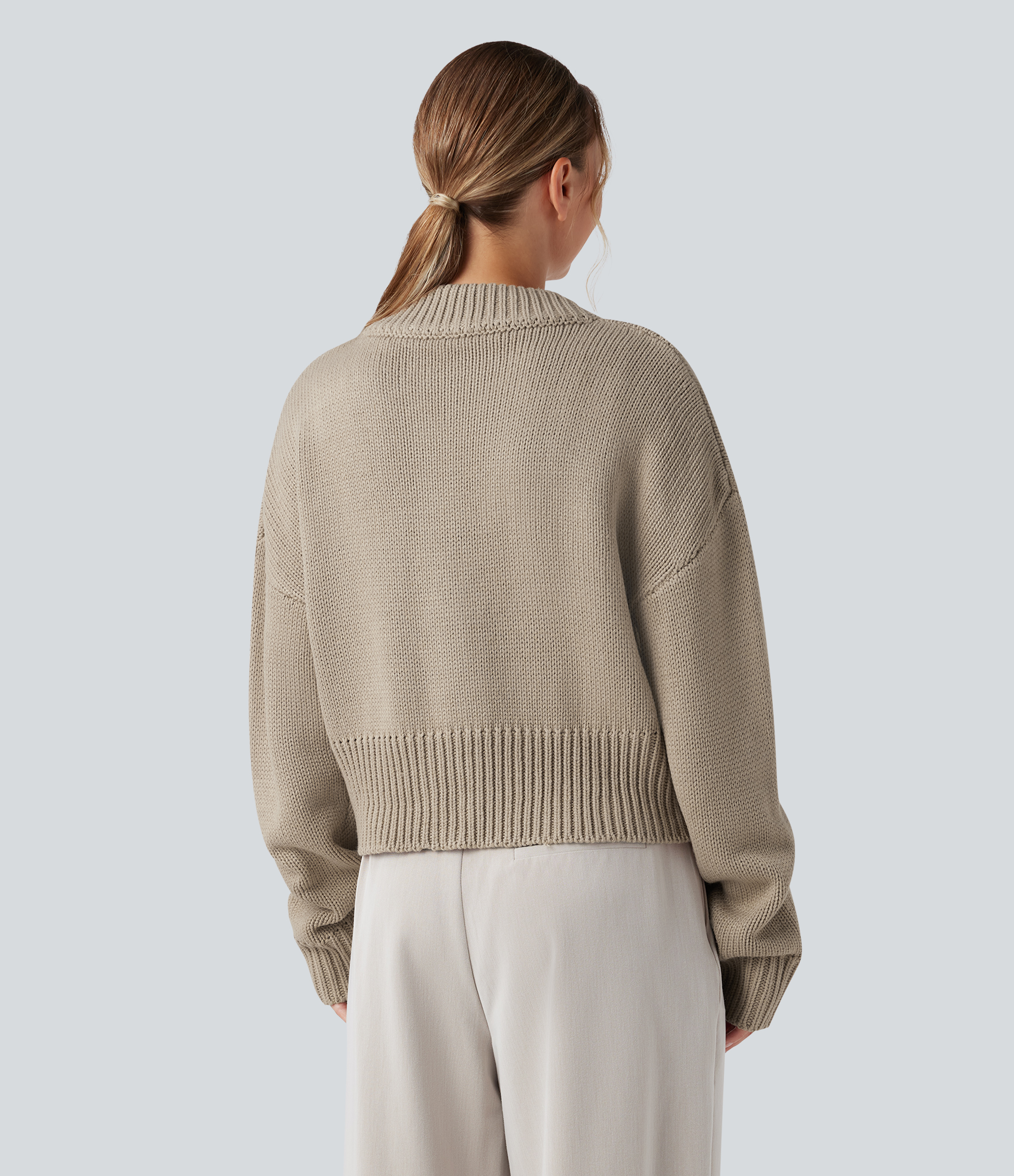 Chinchilla Cardigan bomber décontracté à manches longues, fermeture éclair / 2