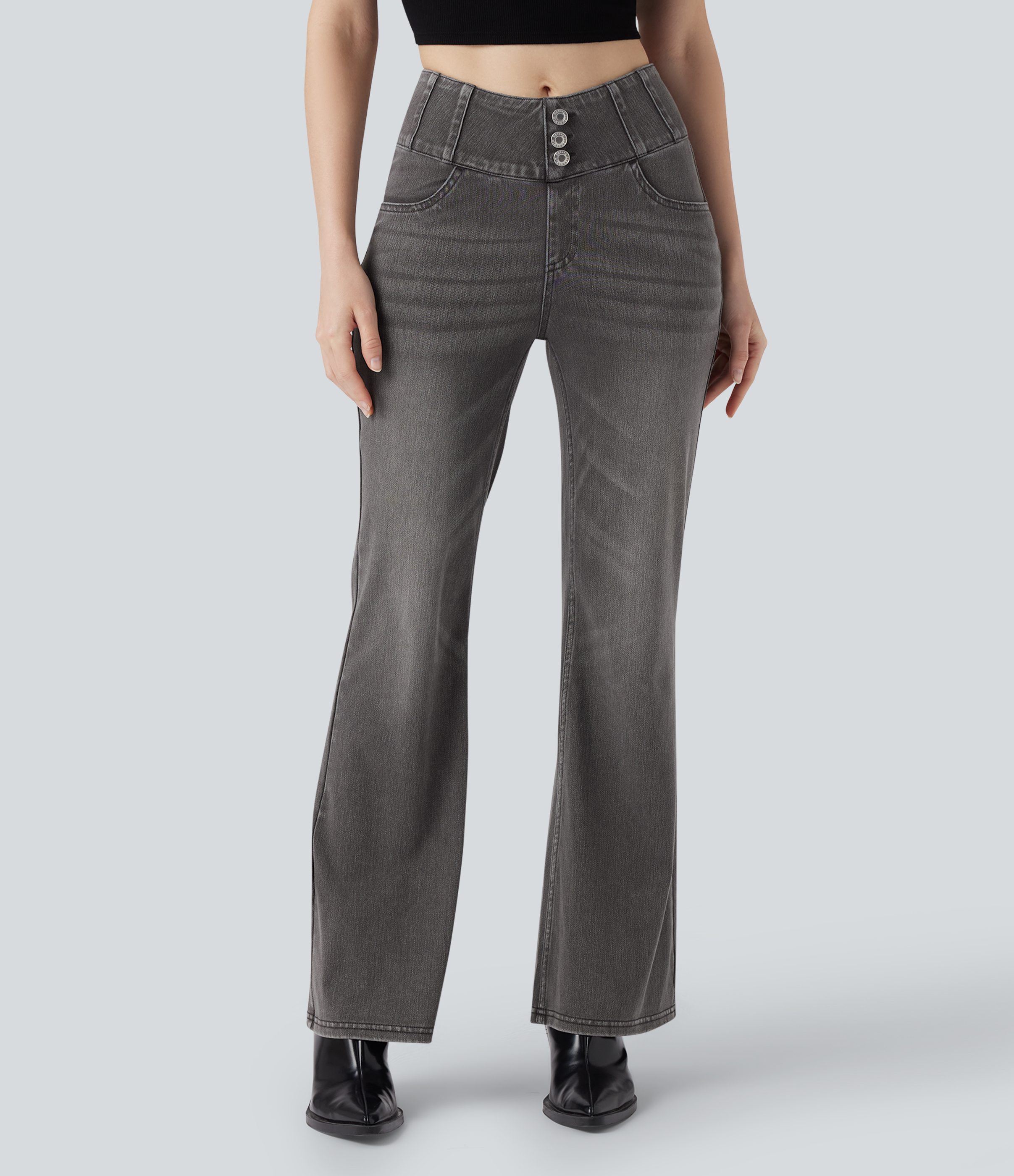 Halara Flex™ High Waisted Bootcut Casual Jeans with Pockets