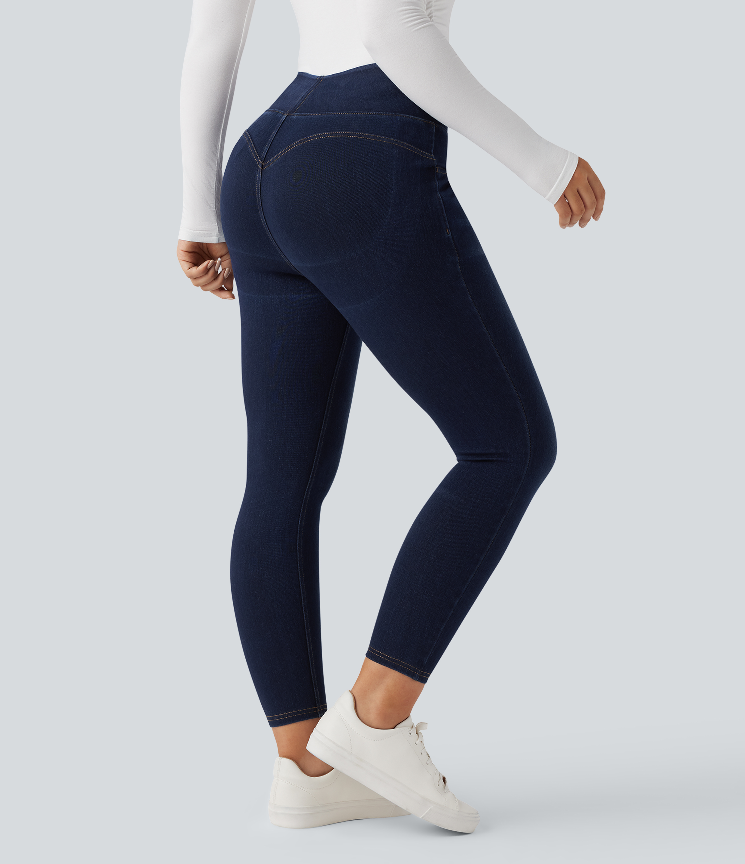 Halara Flex™ High Waisted Tummy Control Butt Lifting Denim Casual Leggings with Pockets