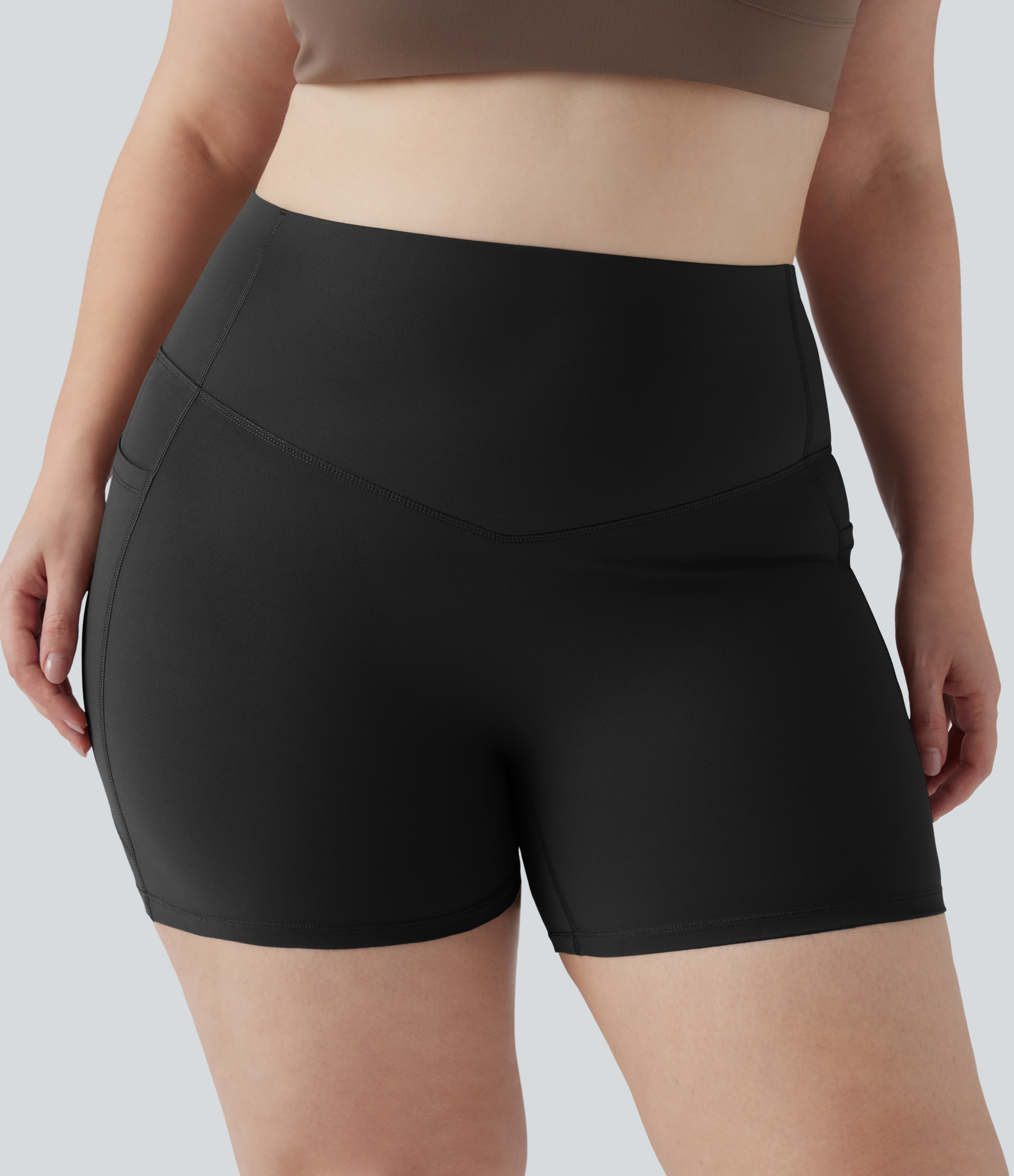 Halara UltraSculpt™ High Waisted Butt Lifting Tummy Control Shaping Training Plus Size Biker Shorts 5'' with Pockets
