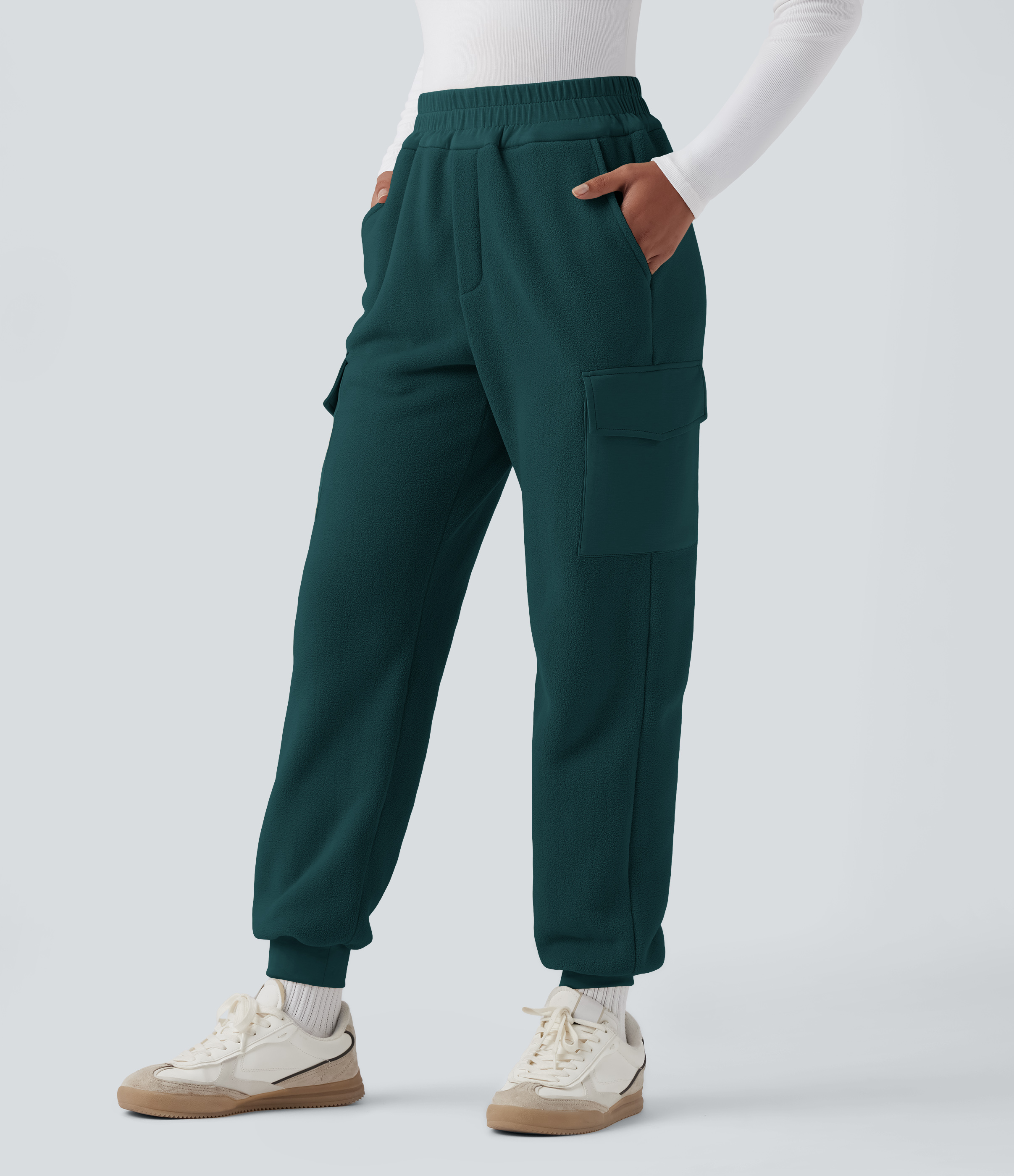 High Waisted Fleece Casual Joggers with Pockets