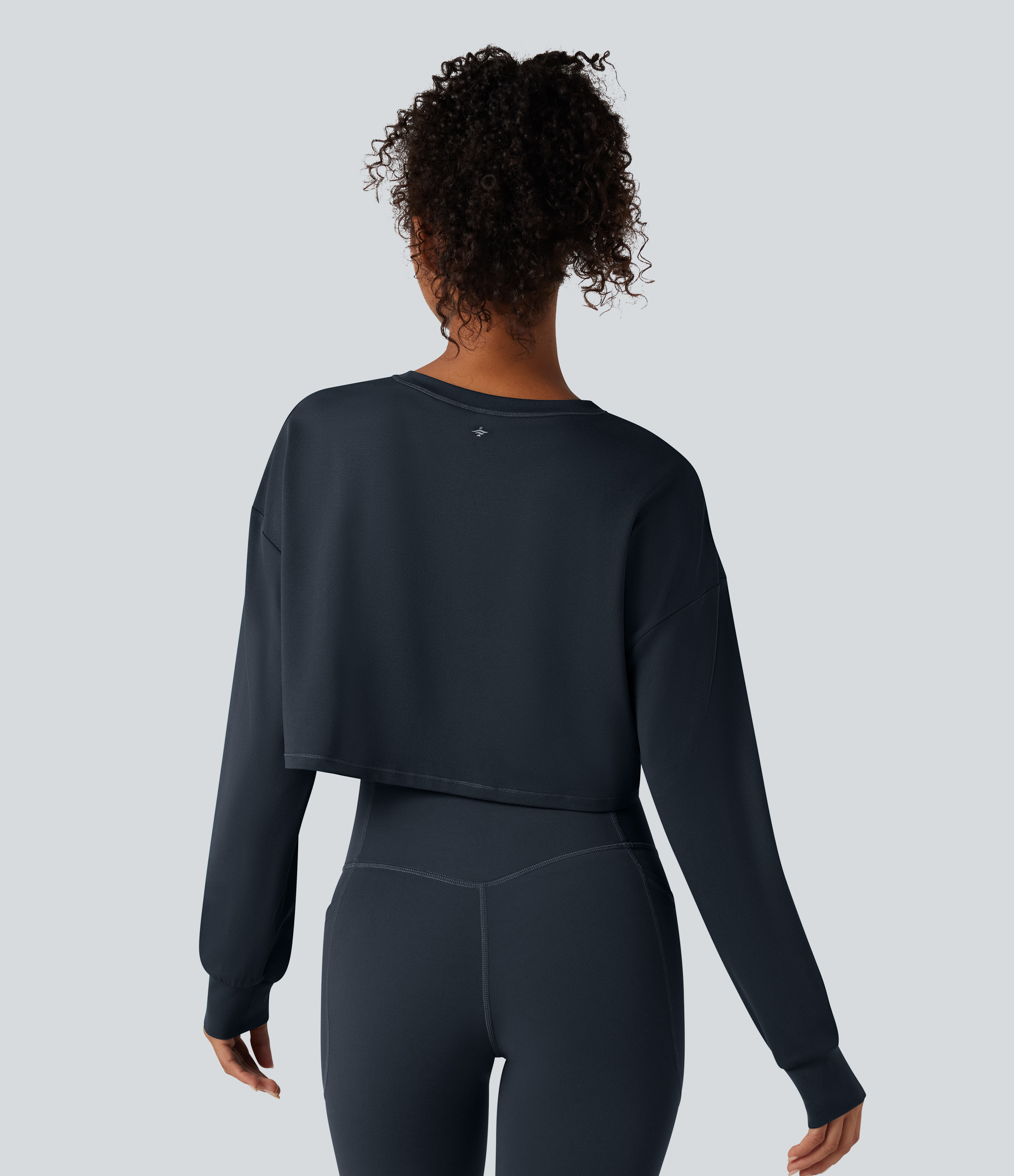 Dark Sapphire Top de sport yoga court col rond manches chauve-souris / 2