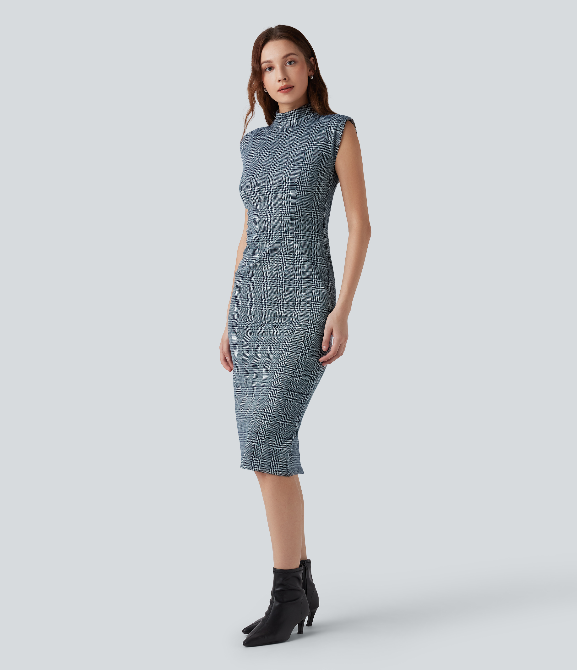 houndstooth bodycon dress Warped Houndstooth Brown Mini Dress