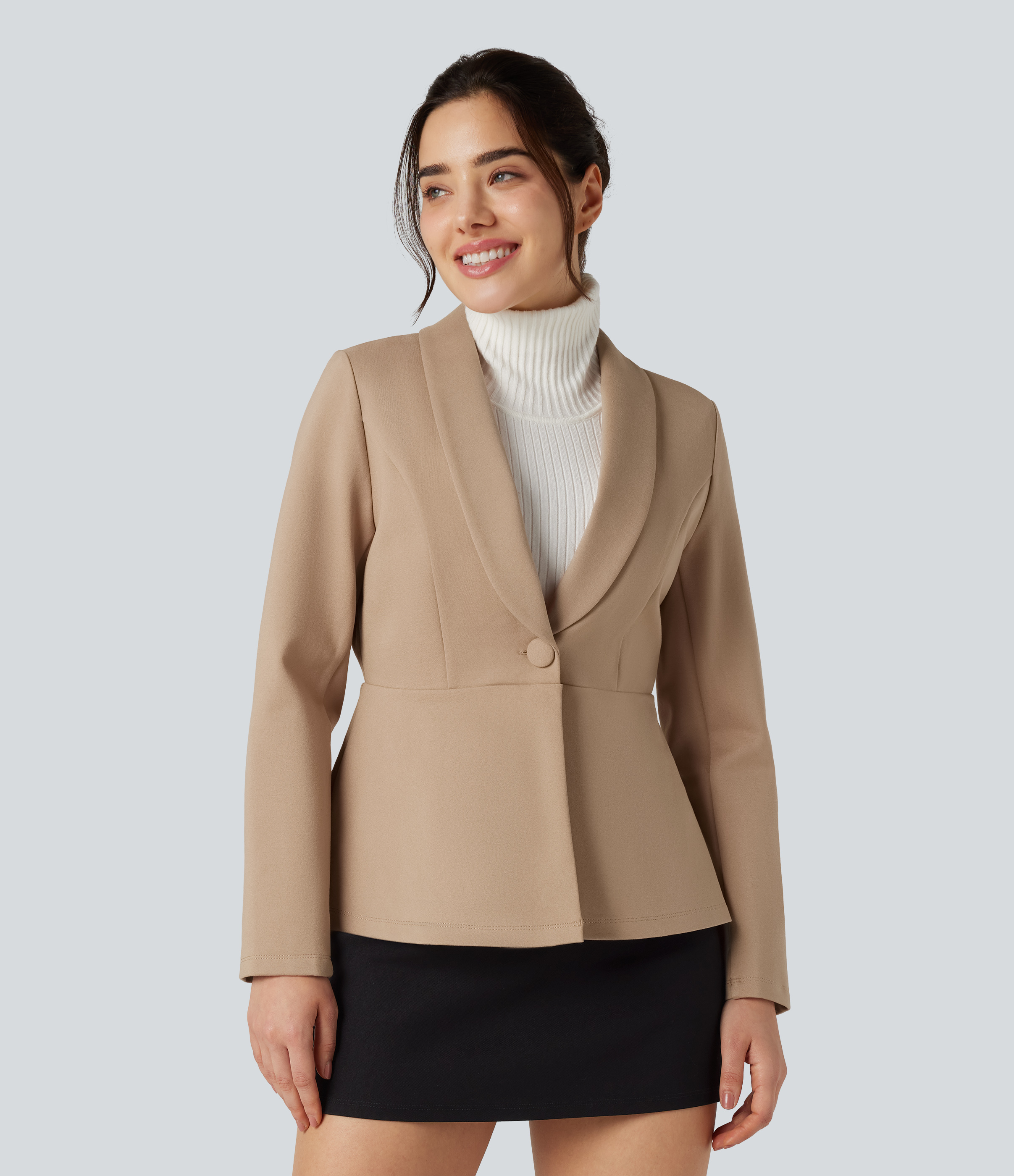 Shawl Collar Long Sleeve Work Blazer