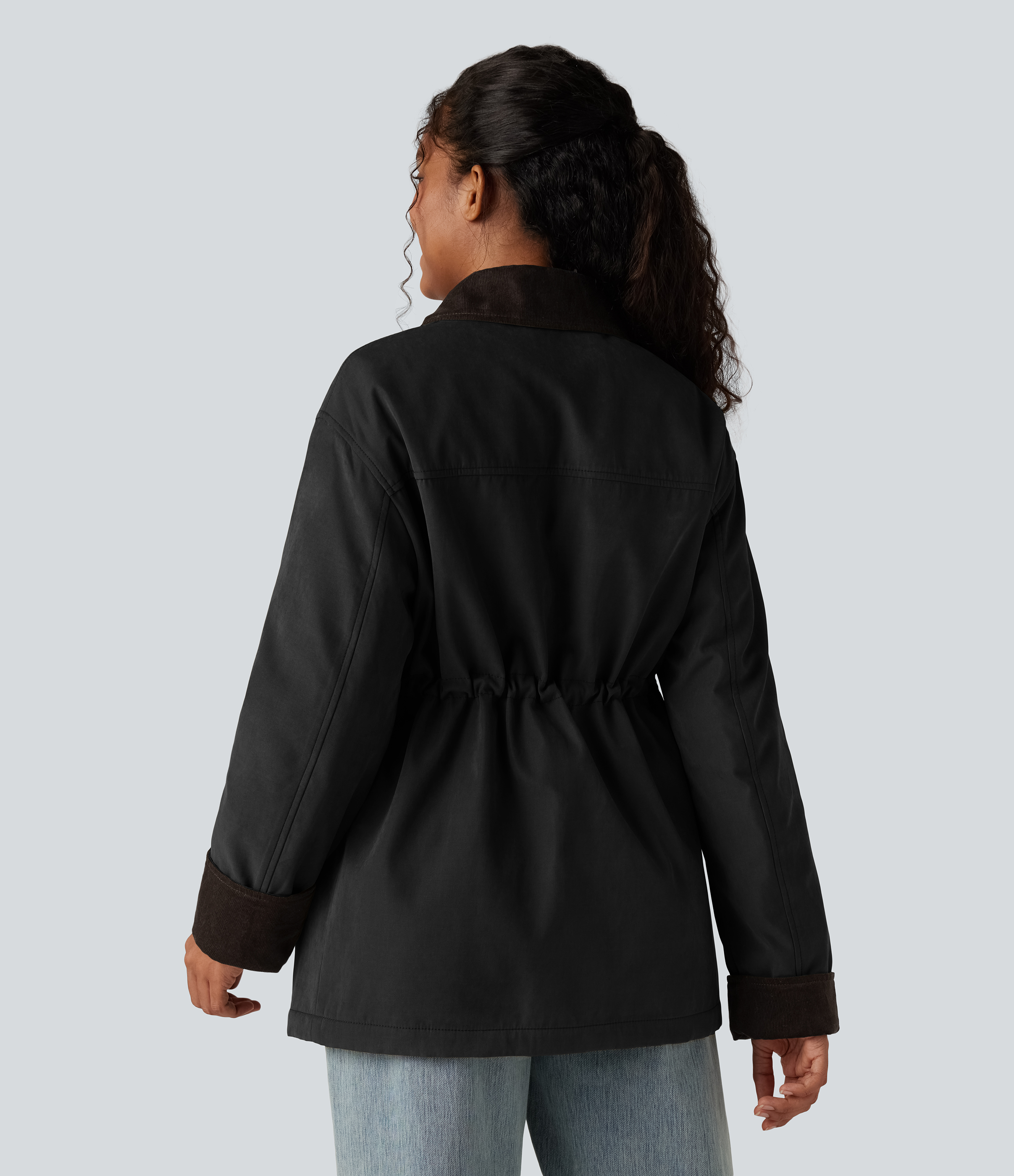 Long Sleeve Casual Barn Jacket with Pockets