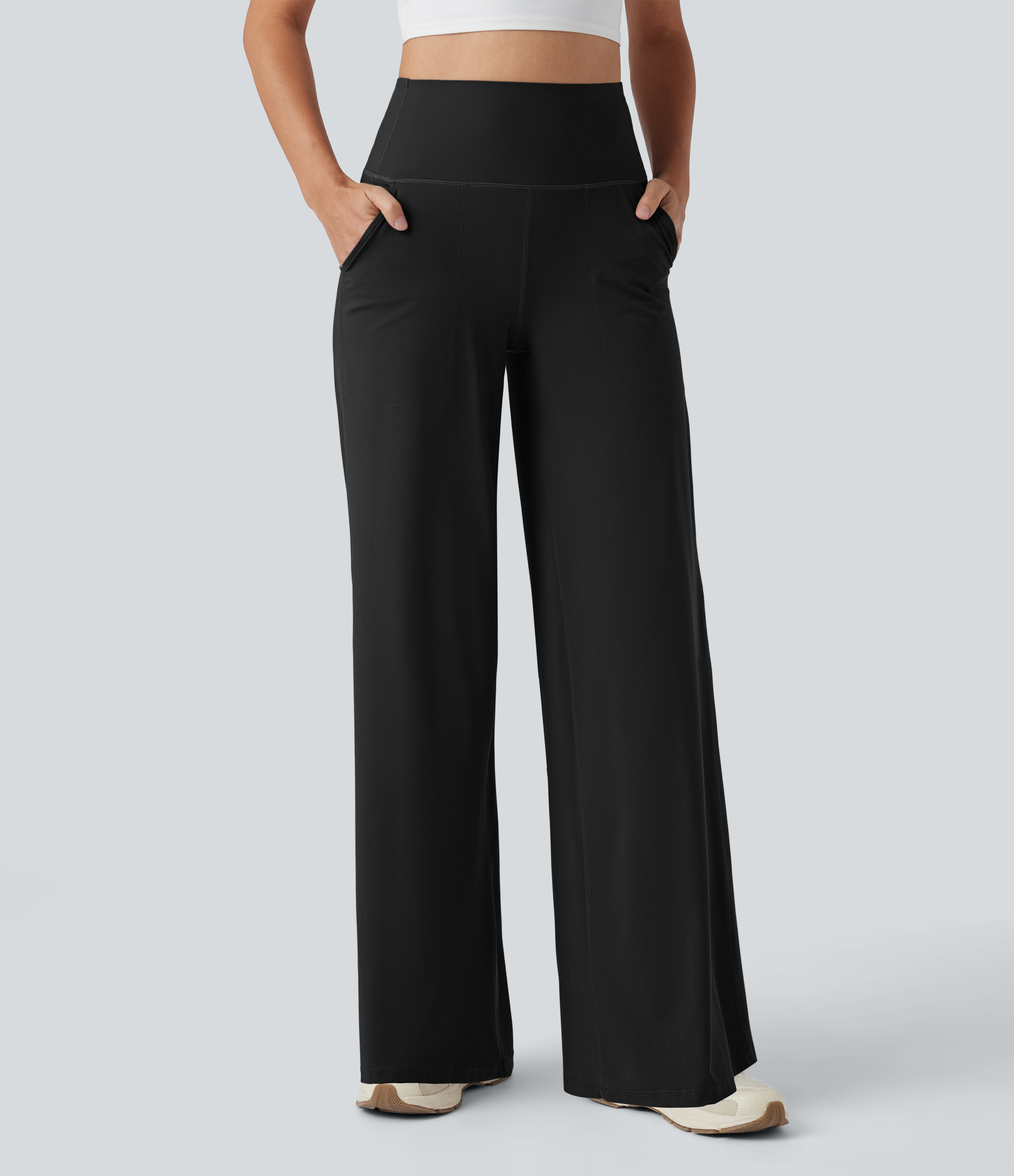 Halara UltraSculpt™ High Waisted Tummy Control Wide Leg Yoga Pants with Pockets