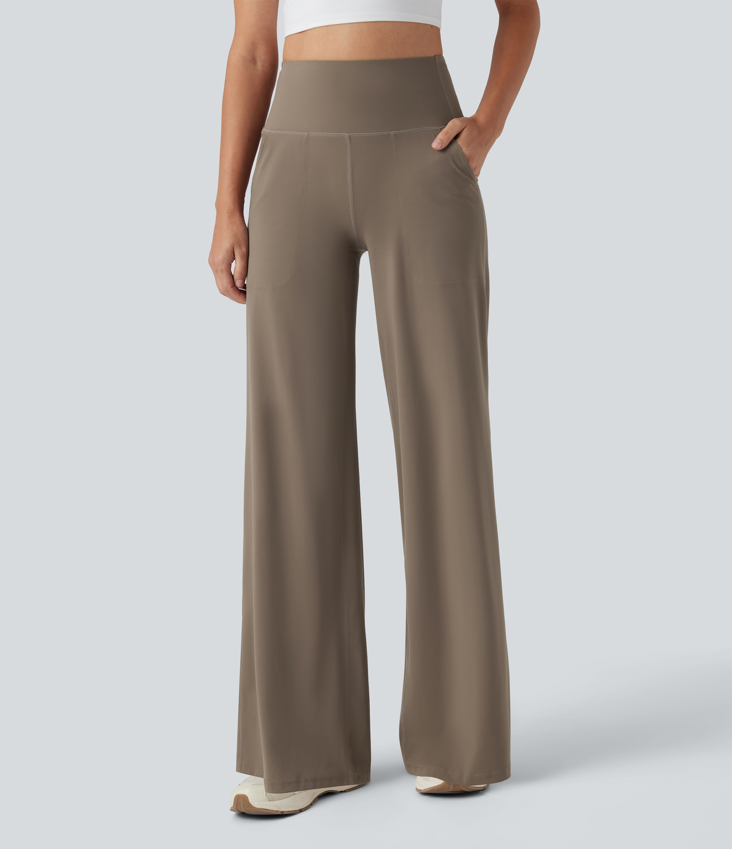 Halara UltraSculpt™ High Waisted Tummy Control Wide Leg Yoga Pants with Pockets