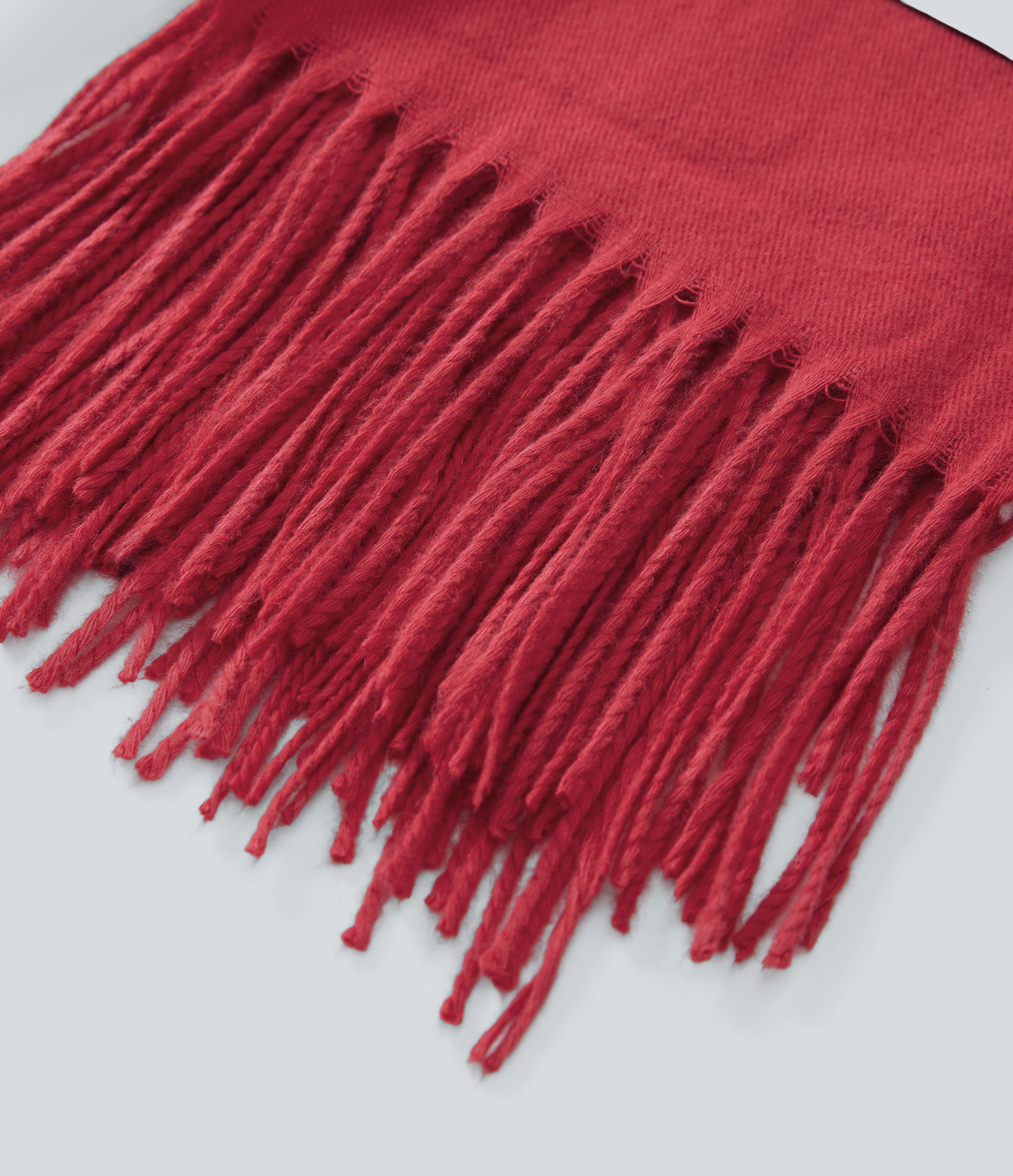 Ribbon Red Knit Fringe Casual Scarf / 2