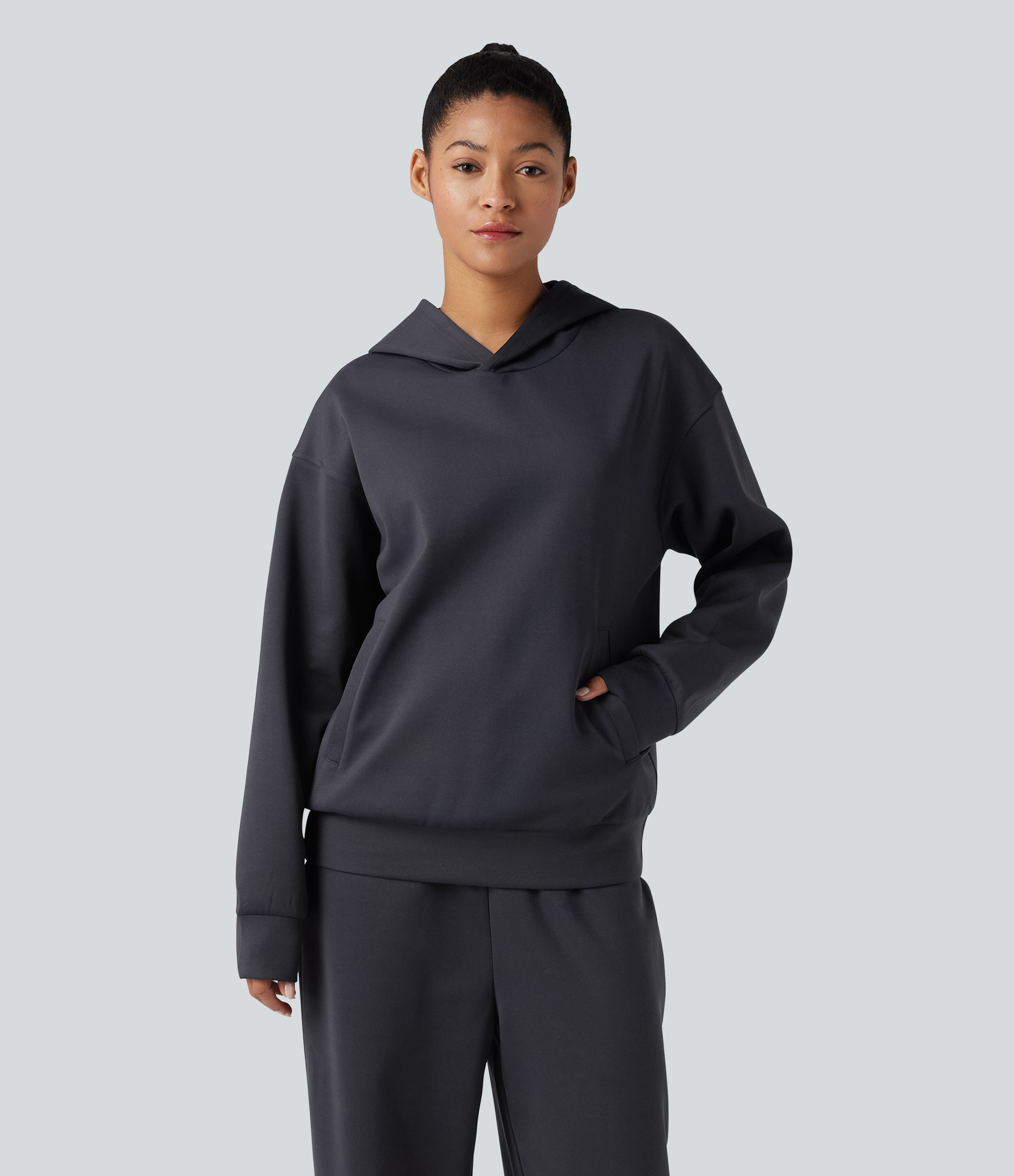 Sweat à capuche décontracté à manches longues avec poches