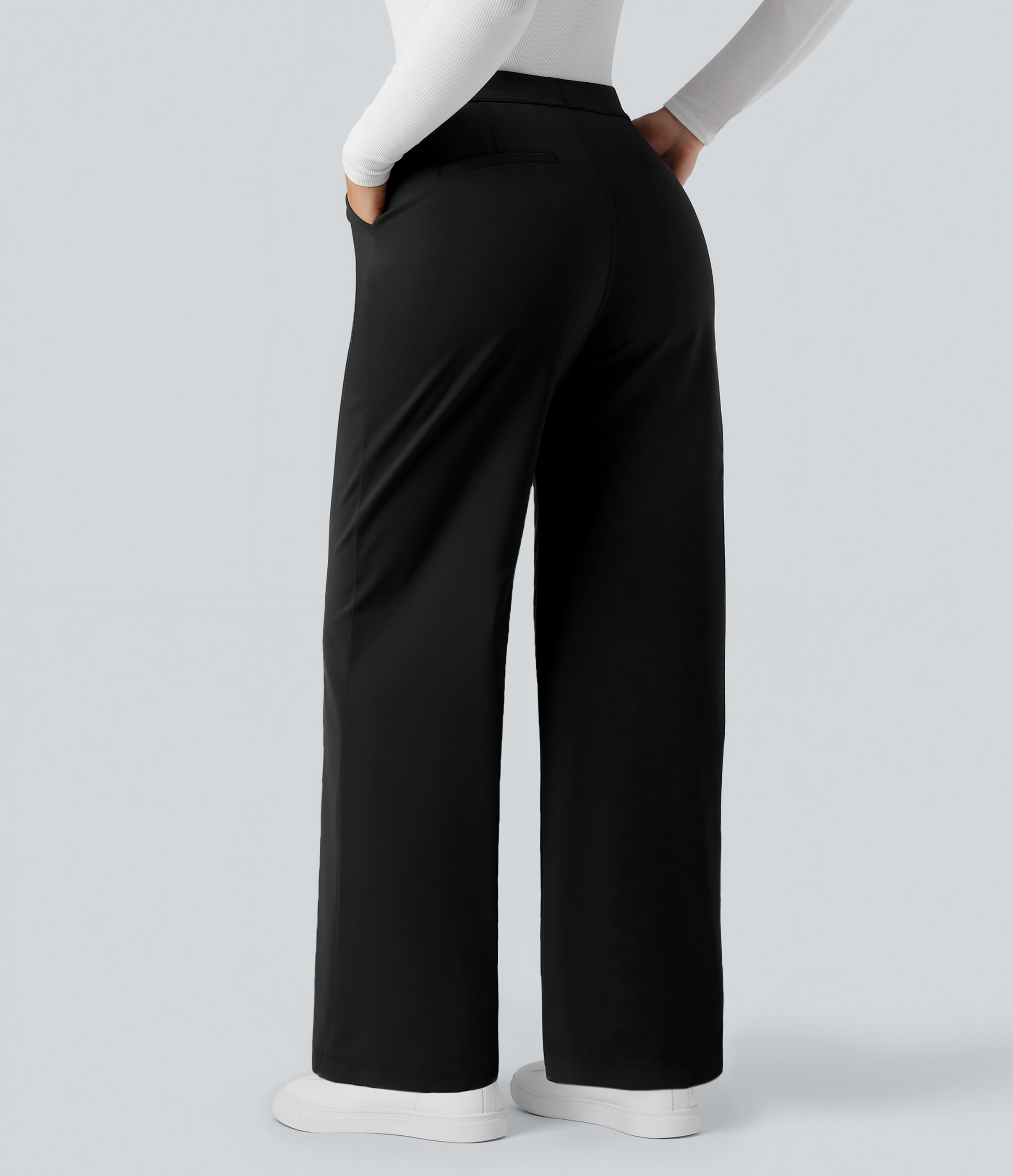 SoftlyZero™ Plush Thermal High Waisted Straight Leg Work Pants with Pockets