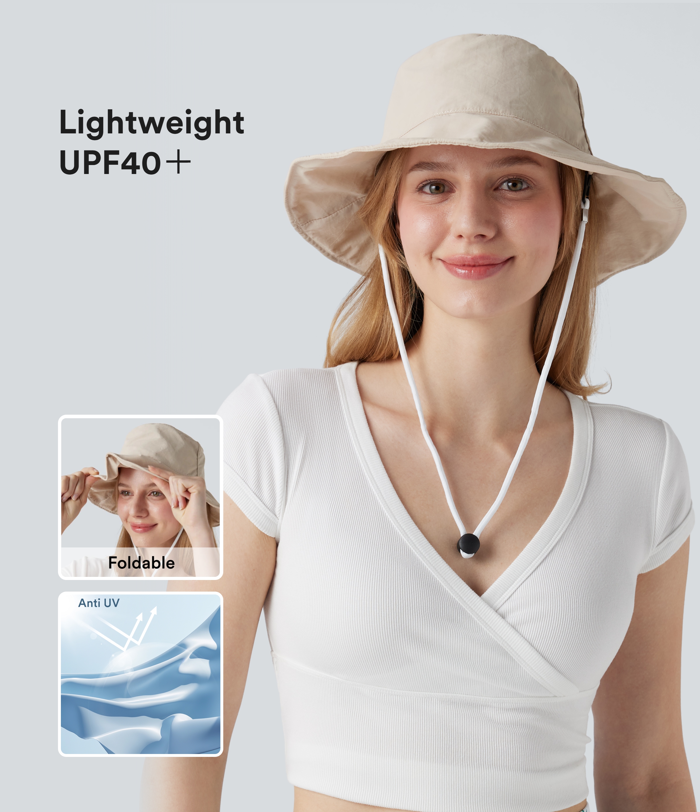 Wide Brim UV Protection Adjustable Casual Sun Hat-UPF40+