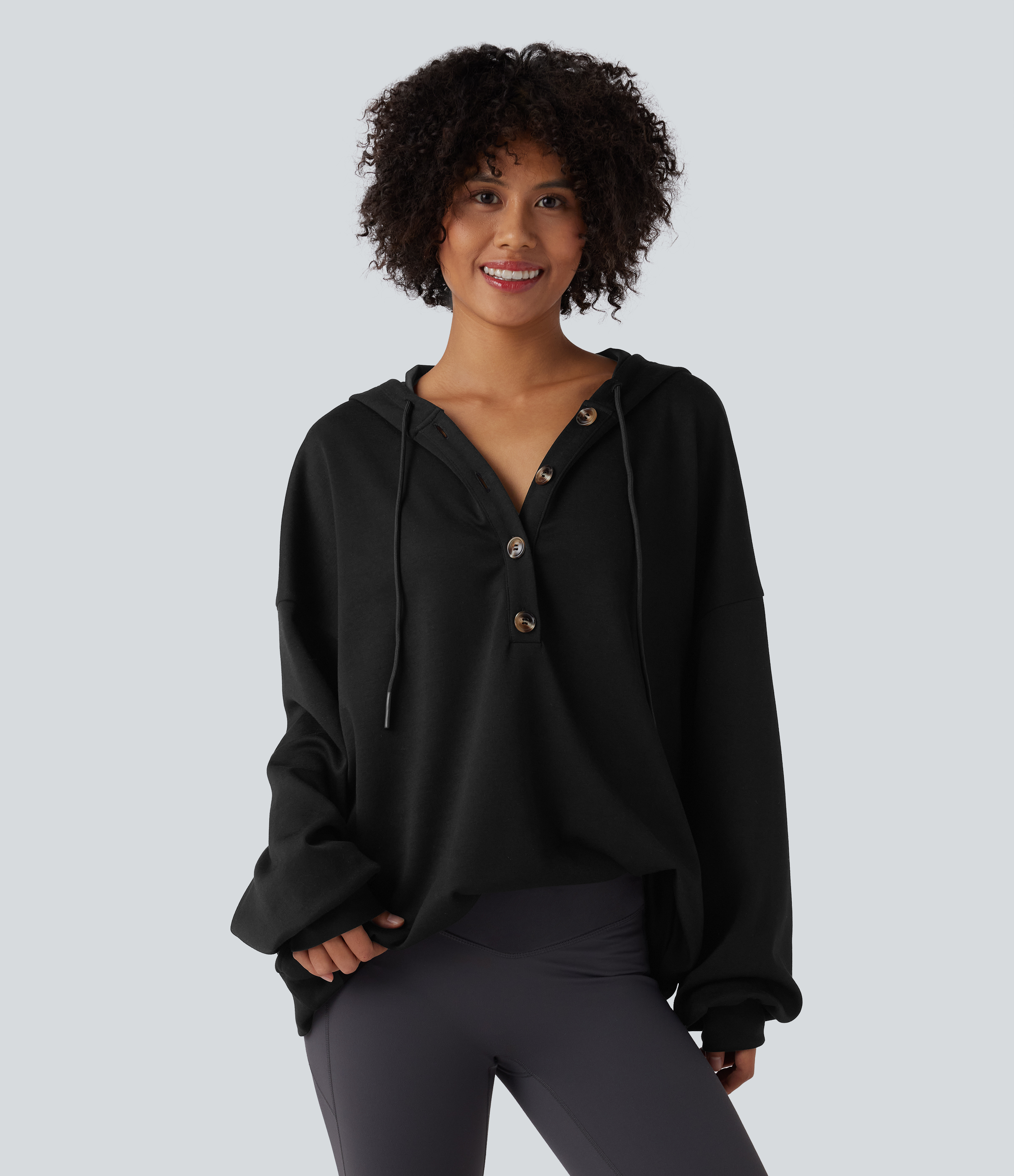 Hooded Drawstring Long Sleeve Casual Sweatshirt with Pockets