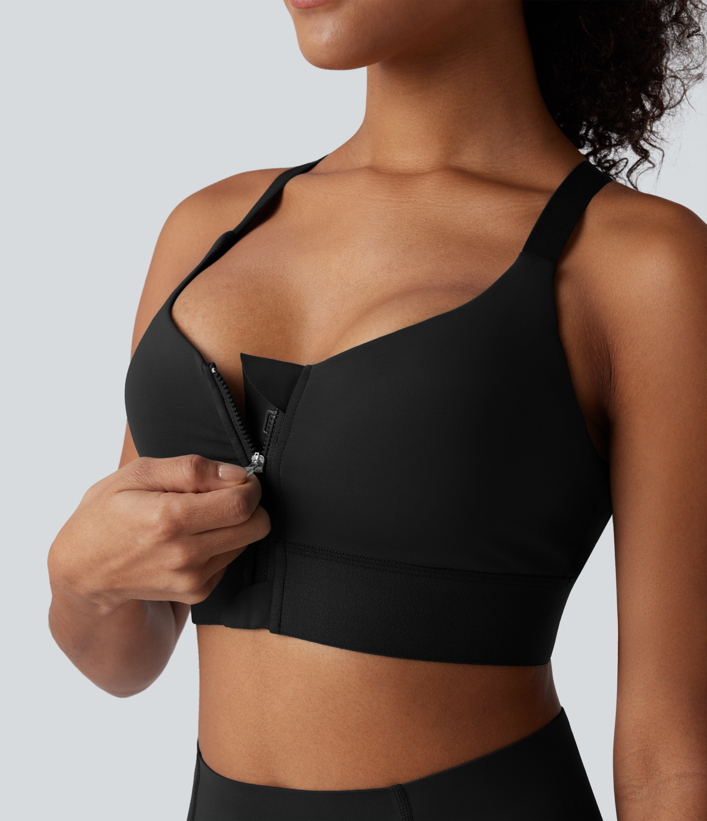 SpeedWave™ Medium Support Zipper Quick Dry Running Sports Bra