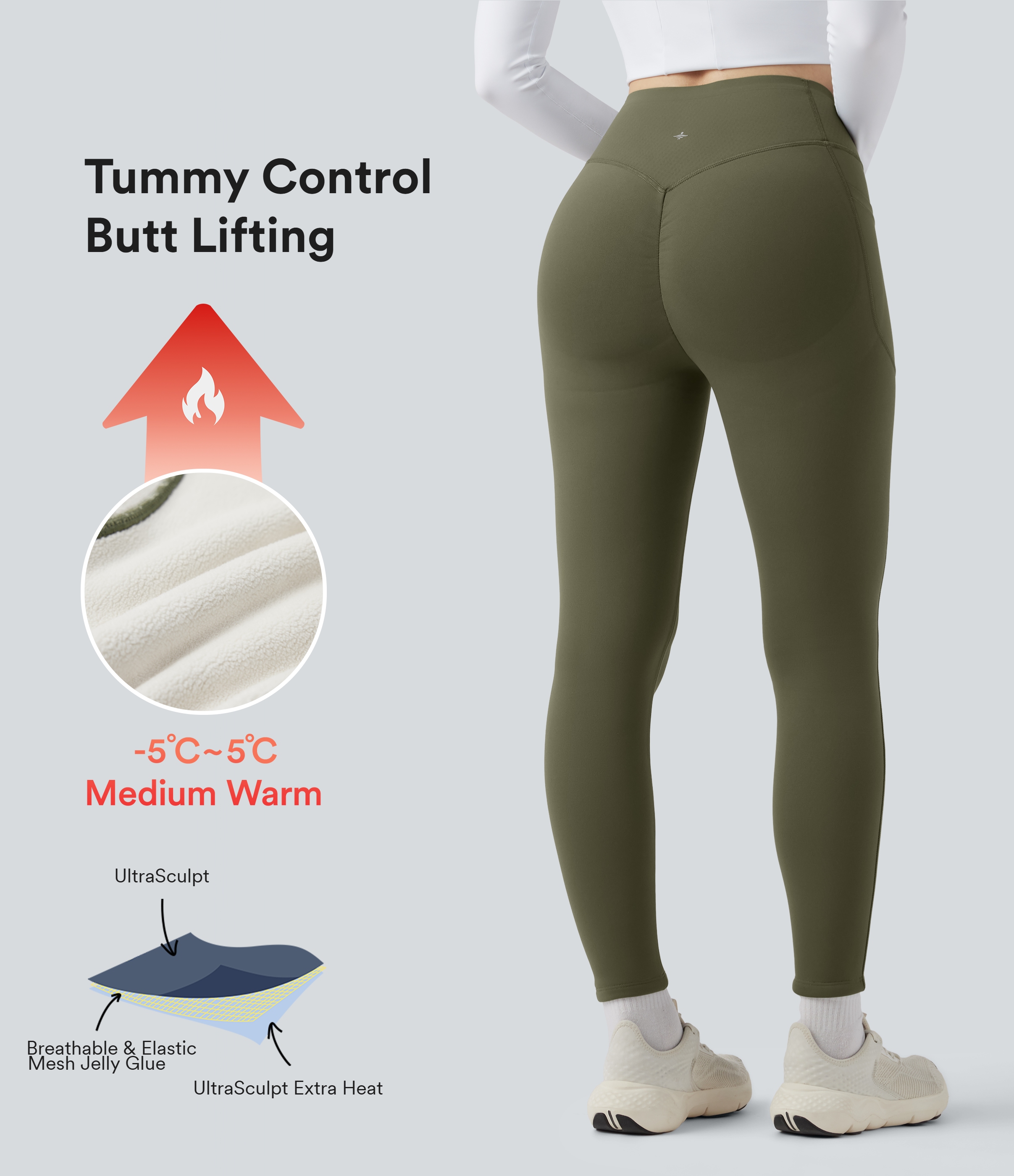 Halara UltraSculpt™ Extra Heat High Waisted Scrunch Butt Lifting Tummy Control Yoga Leggings with Pockets