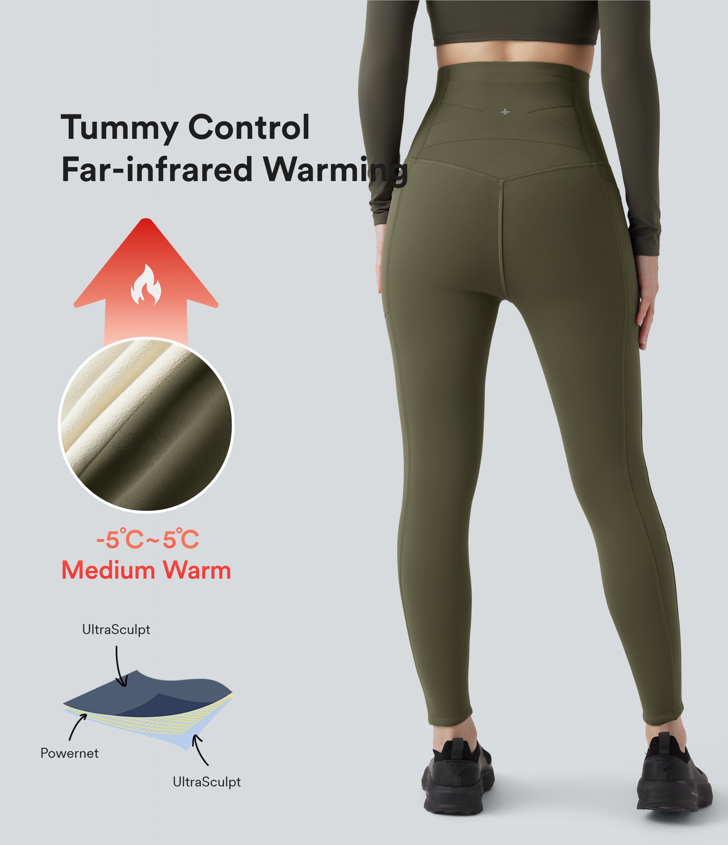 Halara UltraSculpt™ Extra Heat Ultra High-Waist Tummy Control Training Leggings with Pockets